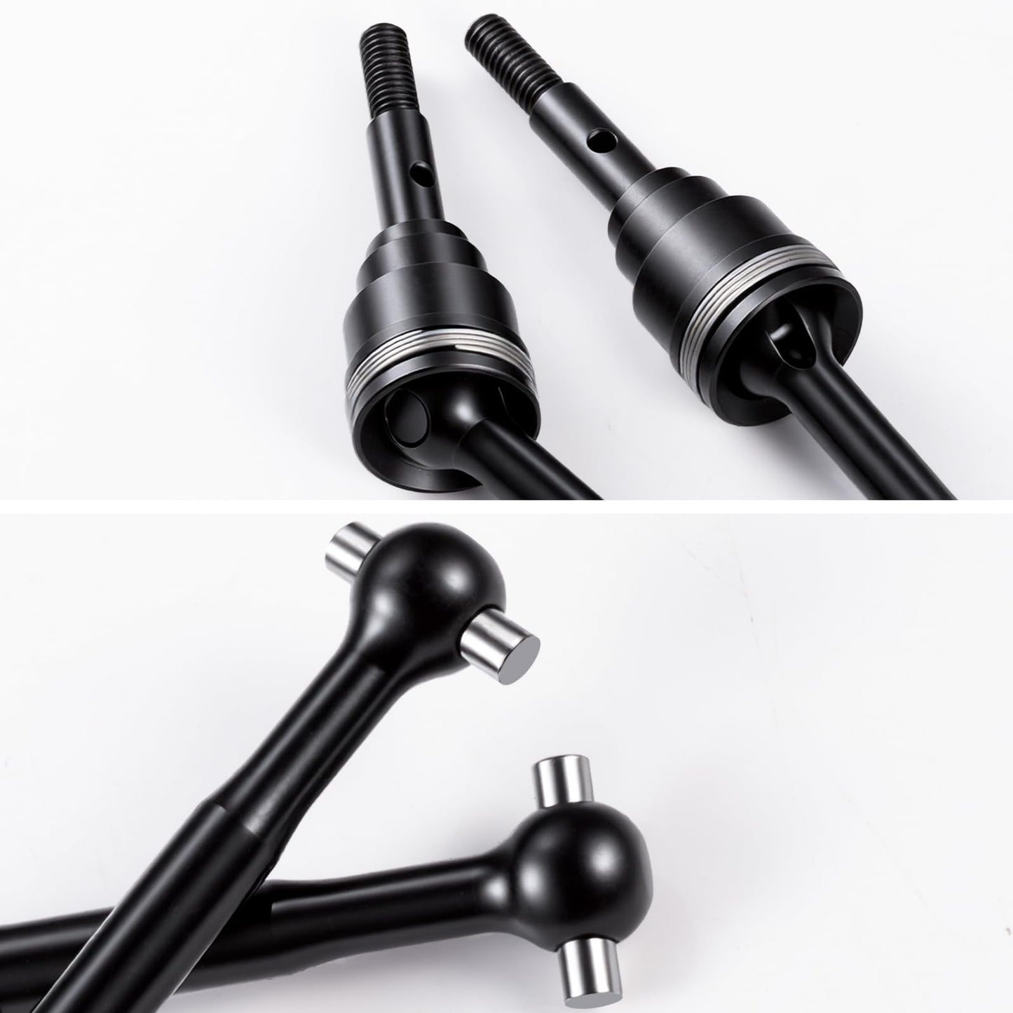 QUPA AM STORE Carbon Steel Front/Rear Driveshafts with Drive Cups for Tra-xxas 1/16 Mini XRT 3S Monster Truck Upgrades (Rear)