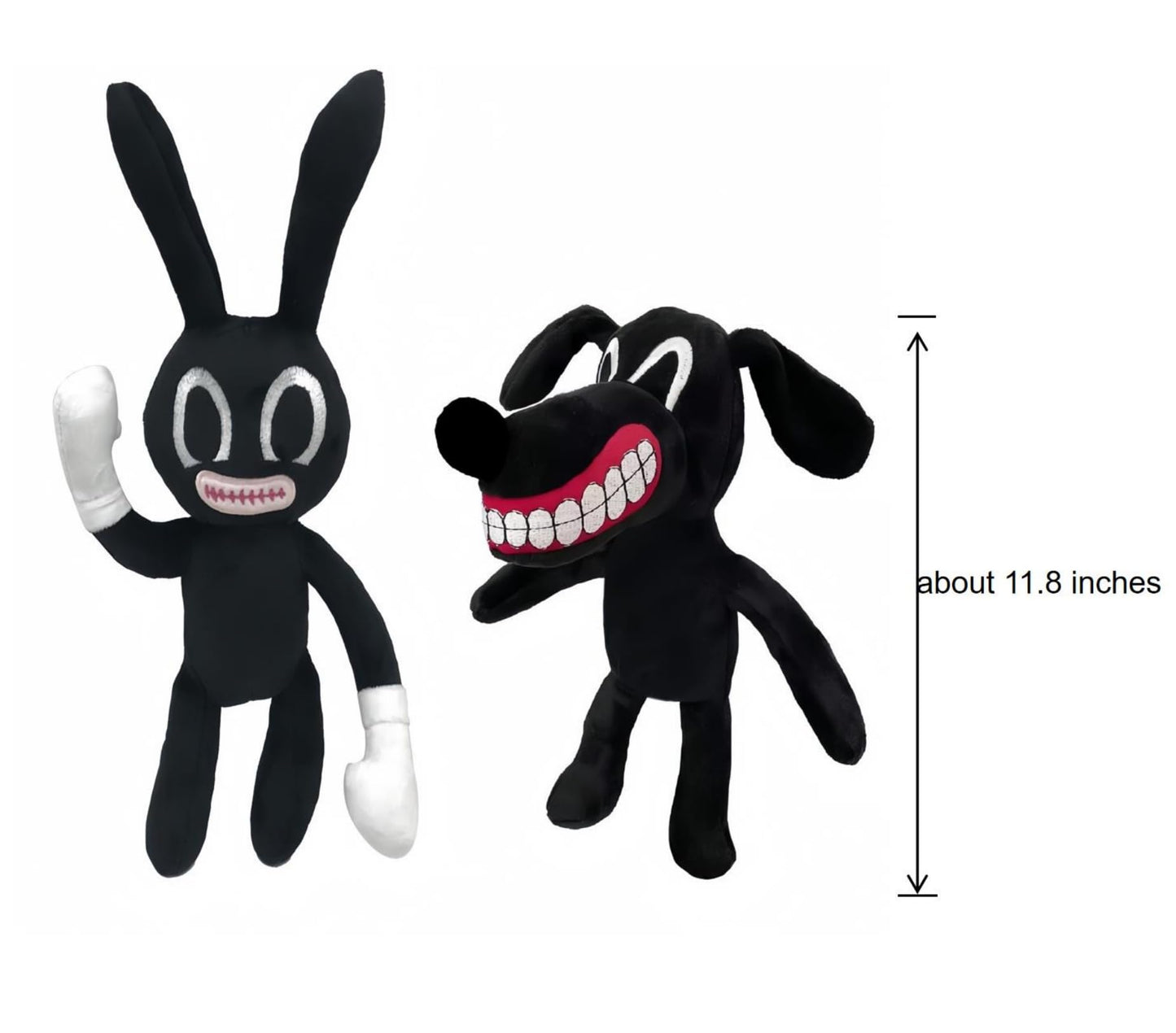 POPRORE Cartoon Dog Cat Rabbit Plush Toys Halloween Christmas Horror Plush Toy for Home Party Gift Birthday Toy (Rabbit&Dog)