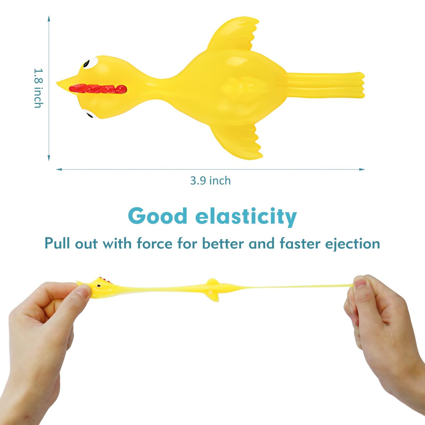 BUVUDI 16 Pieces Rubber Chicken Slingshot Rubber Chickens Flying Chicken Slingshot Flicken Chicken Game Finger Slingshot Chicken Toys Chicken Flingers Flinging Chickens for Party Favors Activity Gift