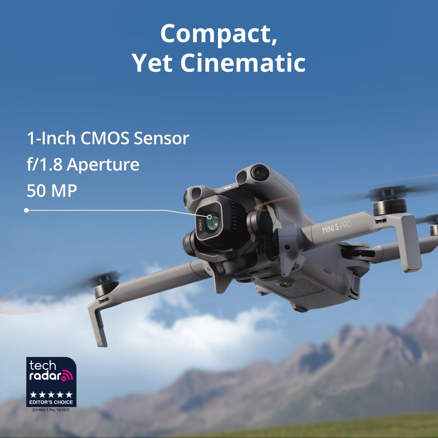 DJI Mini 5 Pro Fly More Combo Plus with DJI RC 2, Drone with Camera, 1-Inch CMOS, 4K Drone for Beginners, Obstacle Sensing, ActiveTrack 360°, 225° Gimbal Rotation, Extended Battery Life