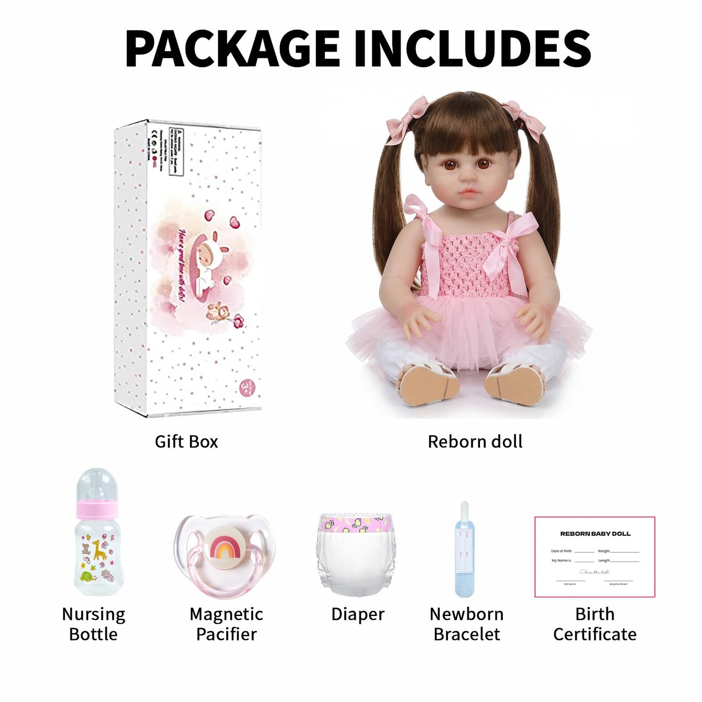 SCOM Lifelike Reborn Dolls Girl -20 Inch Realistic Baby Doll Newborn Baby Dolls，Lifelike Baby Doll Silicone Toddler Clothes Gift Set for Age 3+