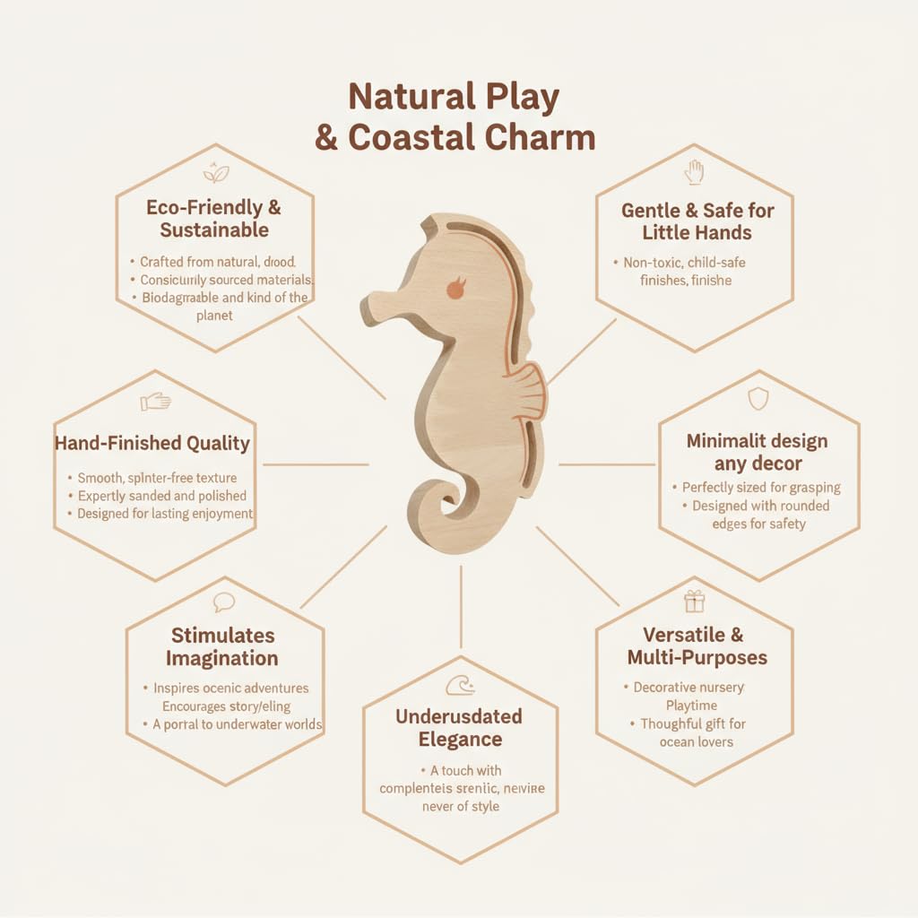 Eray Wooden Lacing Toys for Kids DIY Toy Plane Activities Car Travel Toy Montessori Educational Learning Threading Toys for Fine Motor Skills (Rainbow Seahorse)