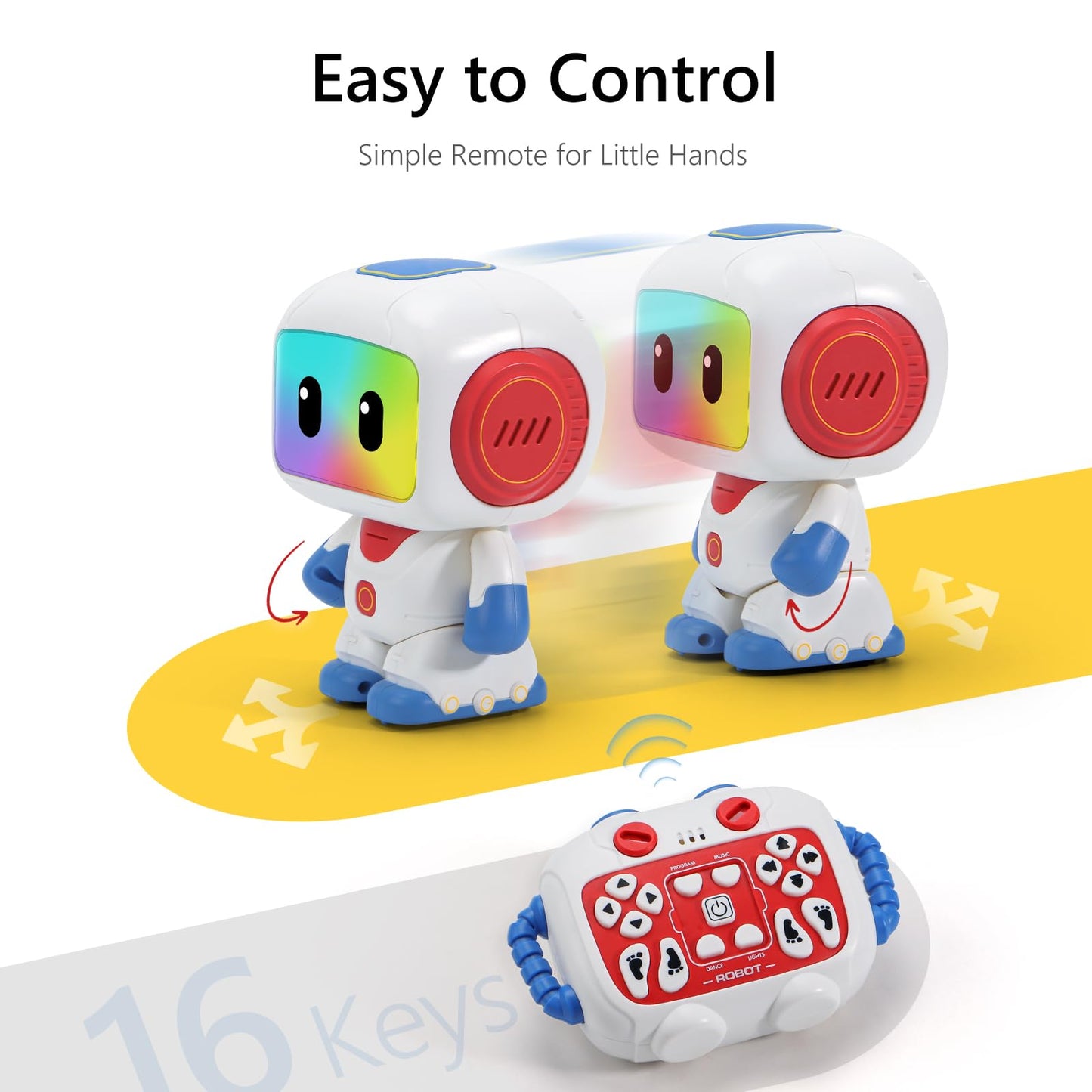 GILOBABY Programmable RC Robot Toy for Kids, Rechargeable STEM Astronaut w/LED Face, Playback Mode, Dancing, Remote Jetpack, Gift for 4 5 6 7 8 Year Old Boys Girls (Blue-r)