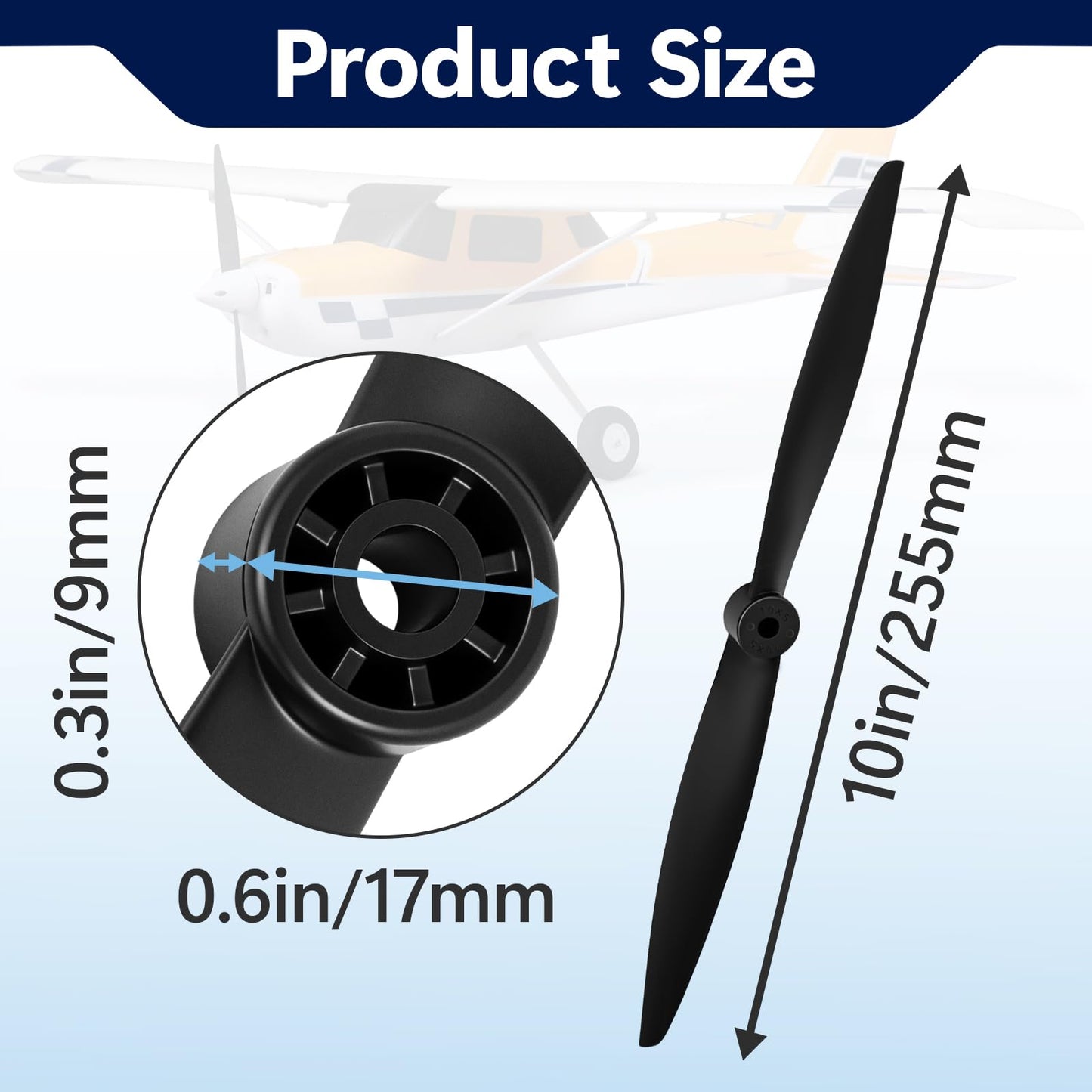 CuraceQ 3Pcs Propeller 10x5 2-Blade Prop Compatible with FMS, RC Propeller Compatible with FMS 1200mm Super EZ and 1220mm Ranger FMSPROP022