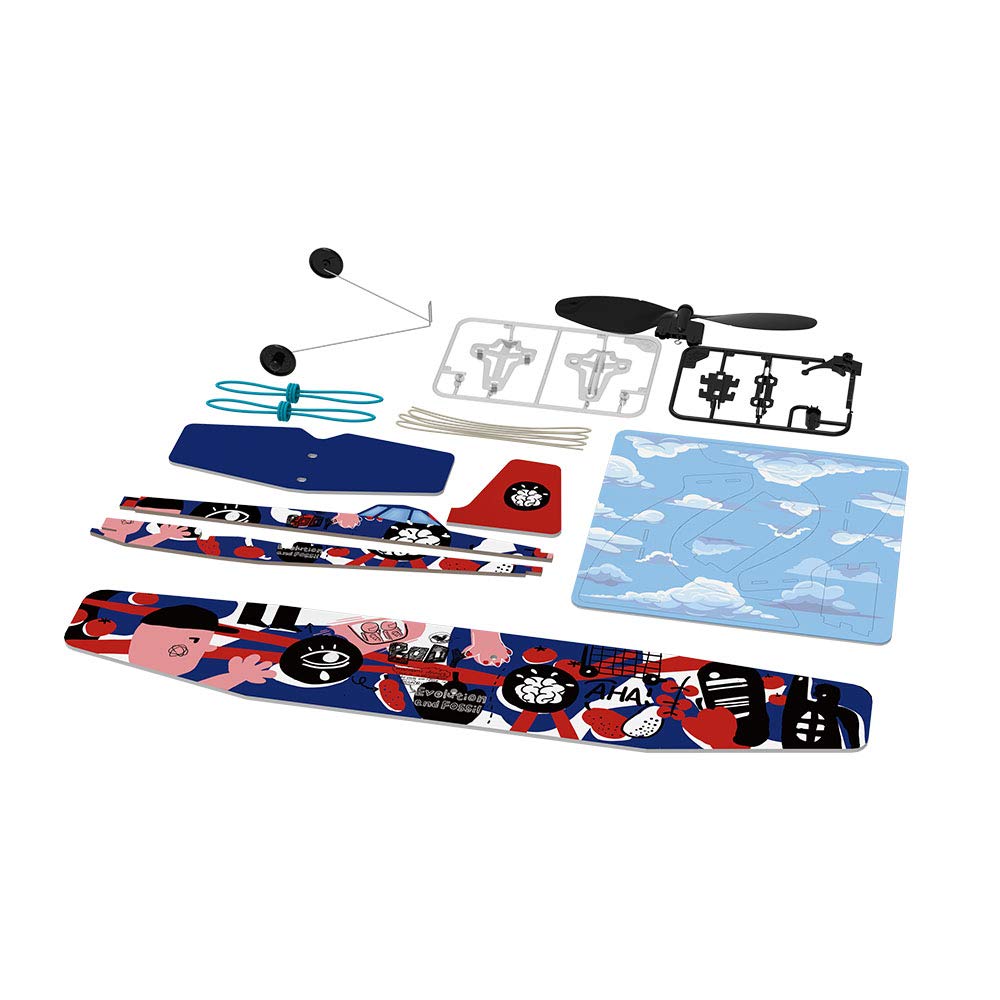 PLAYSTEM Rubber Band Aeroplane Low Wing STEM Kit