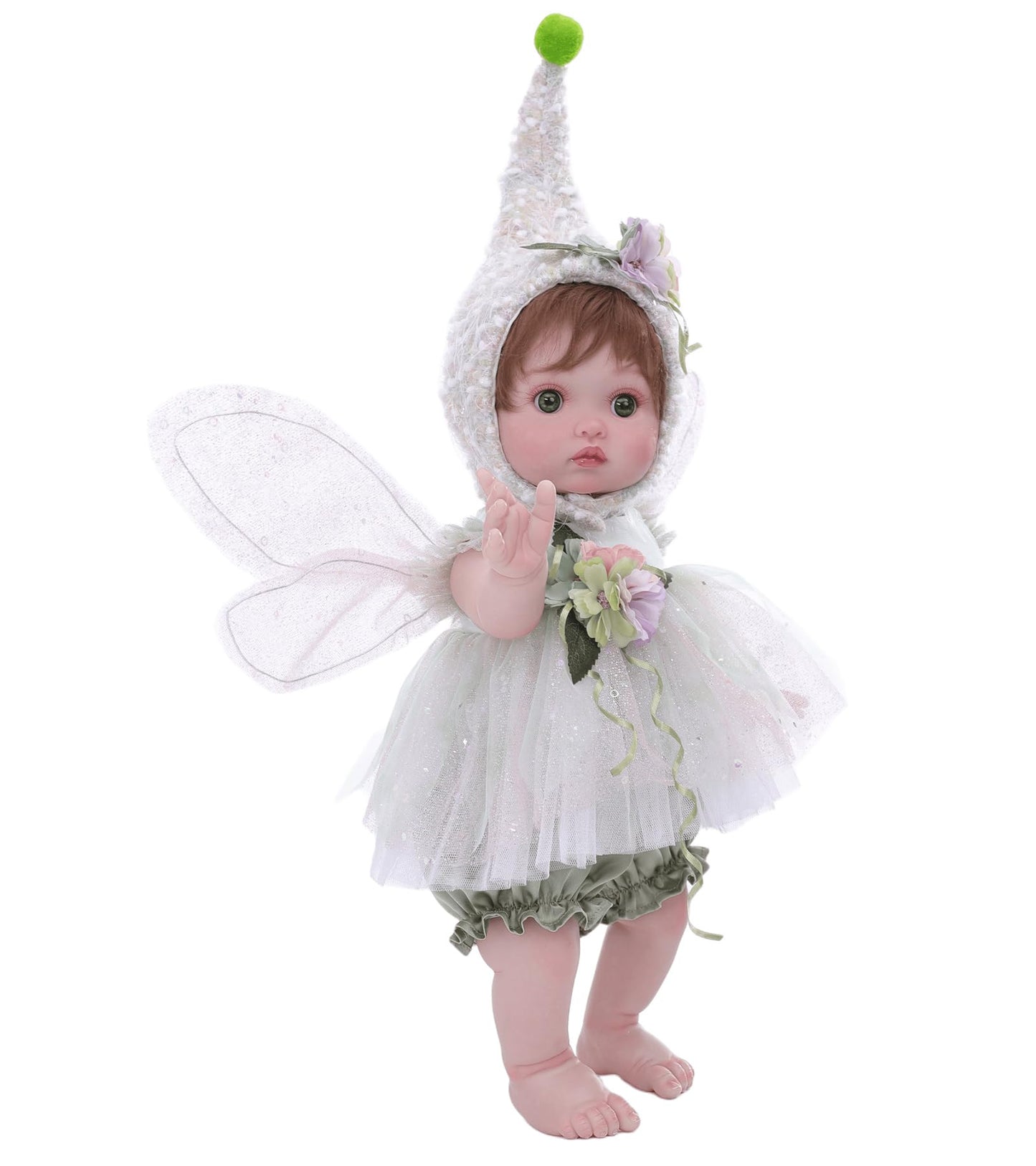 Cloveray Baby Doll, 18 Inch Reborn Baby Dolls – Realistic Lifelike Green Fairy Newborn Girl Doll, Real Life Baby Dolls with Accessories, Gift for 3+ Year Old Girls, Pretend Play & Collection