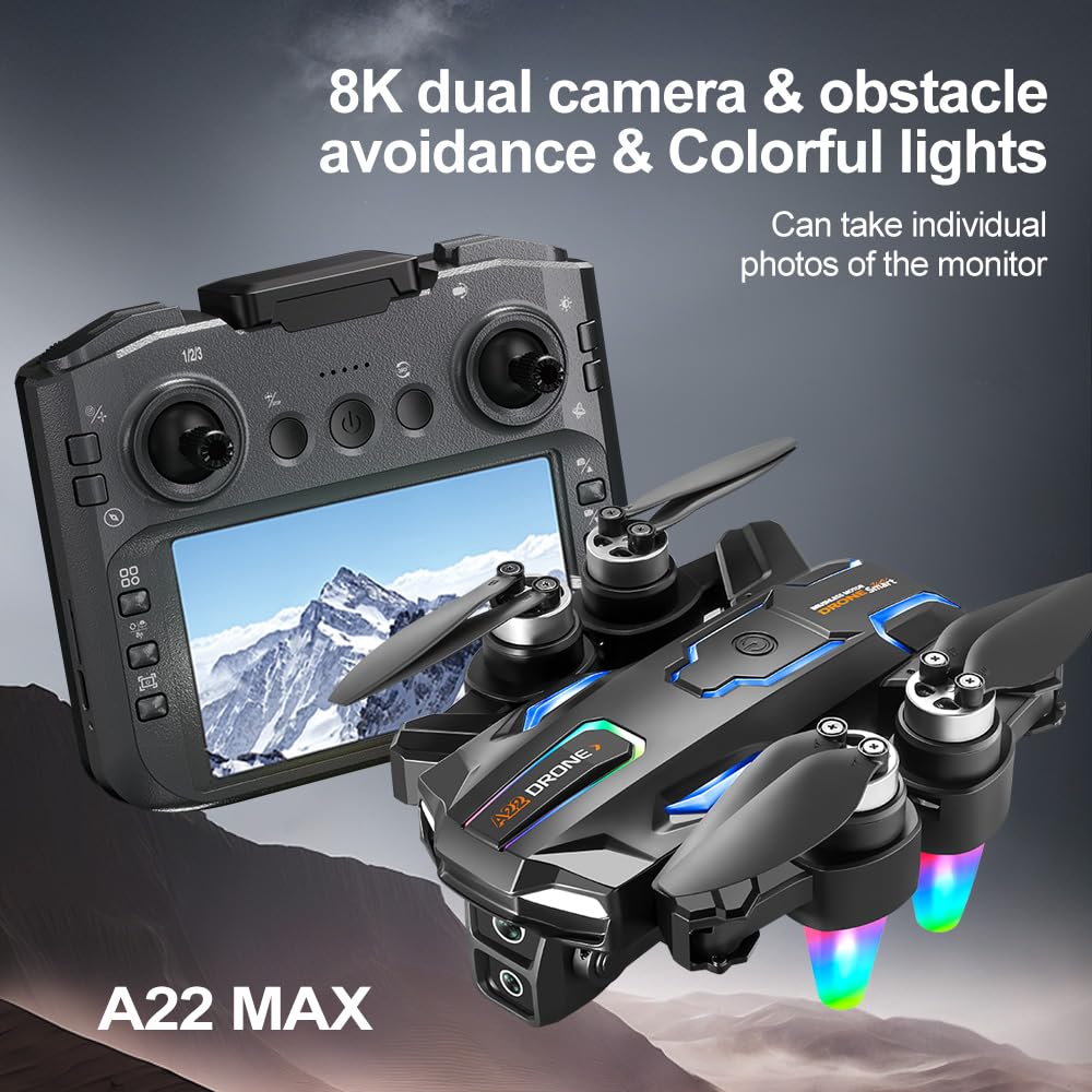 Drone with Screen Controller for Kids & Beginners, Easy to Fly Toy Drone with Camera, Altitude Hold, One Key Takeoff, Foldable RC Drone Gift for Boys Girls (FBA)