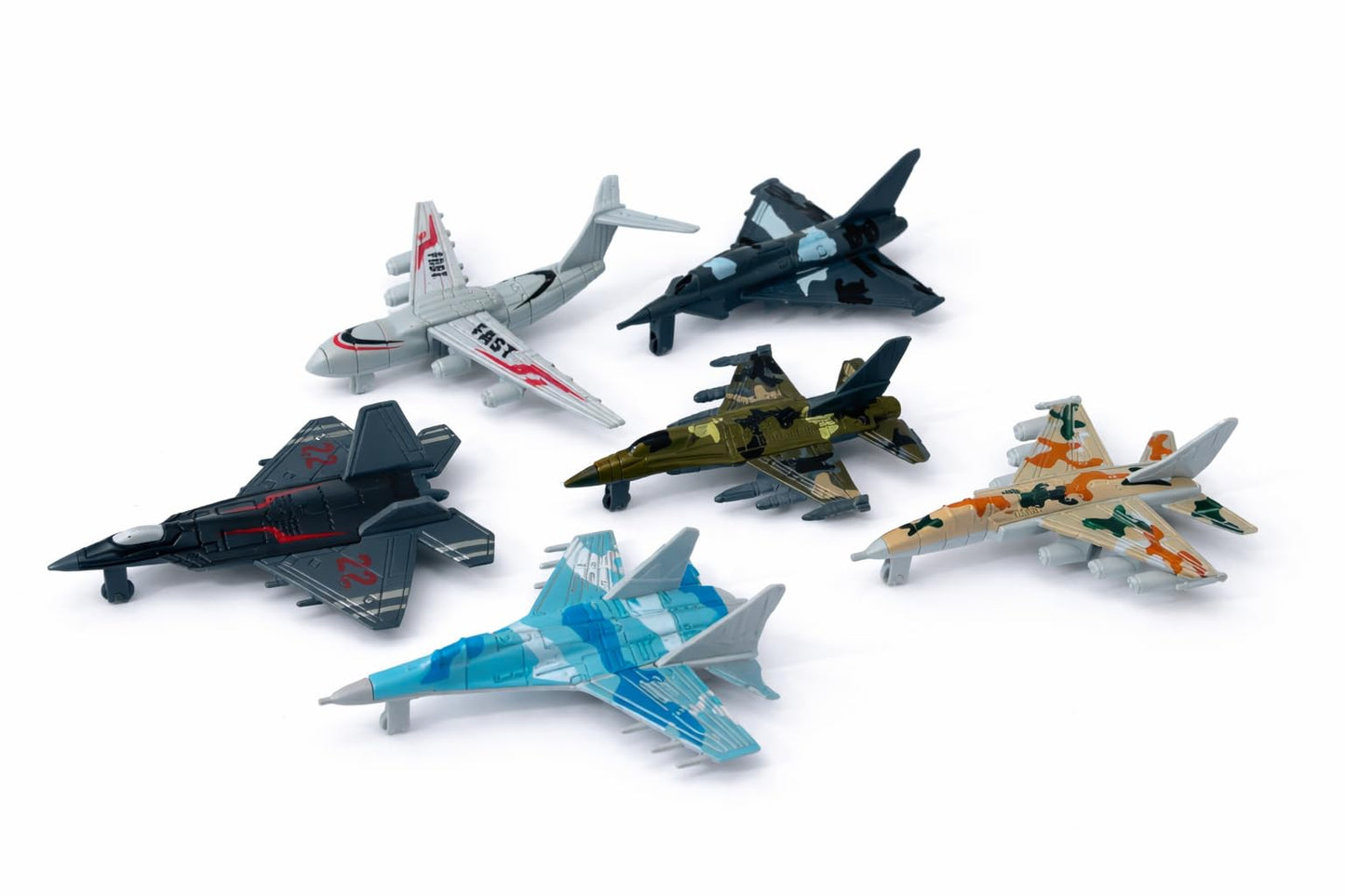 6-Pack Plane Toys Airplane Mini Fighter Jets Set for Kids – Small Military Glide Planes, Party Favors & Gifts (Style A)