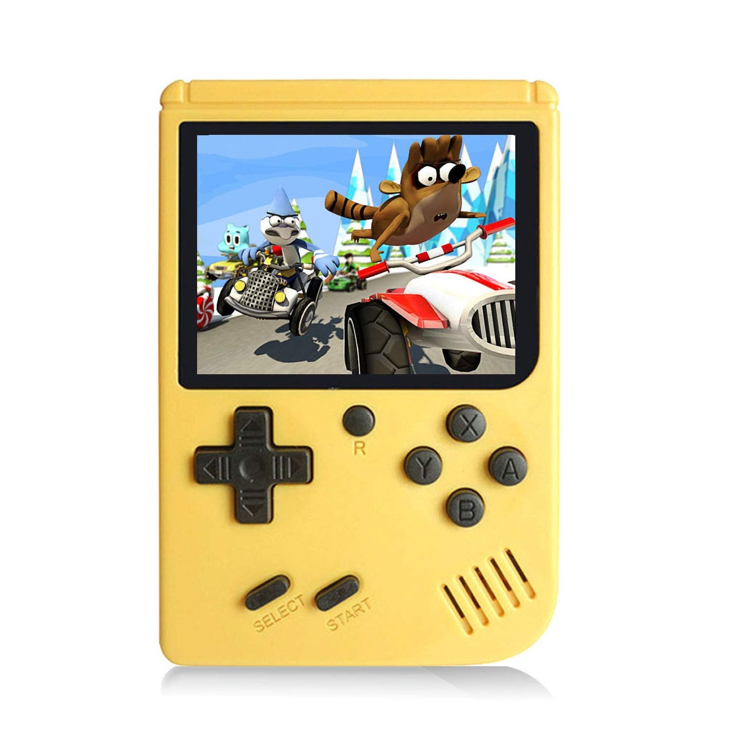 Handheld Games Console for Kids Adults - Retro Video Games Consoles 3 inch Screen 168 Classic Games 8 Bit Game Player with AV Cable Can Play on TV (Yellow)