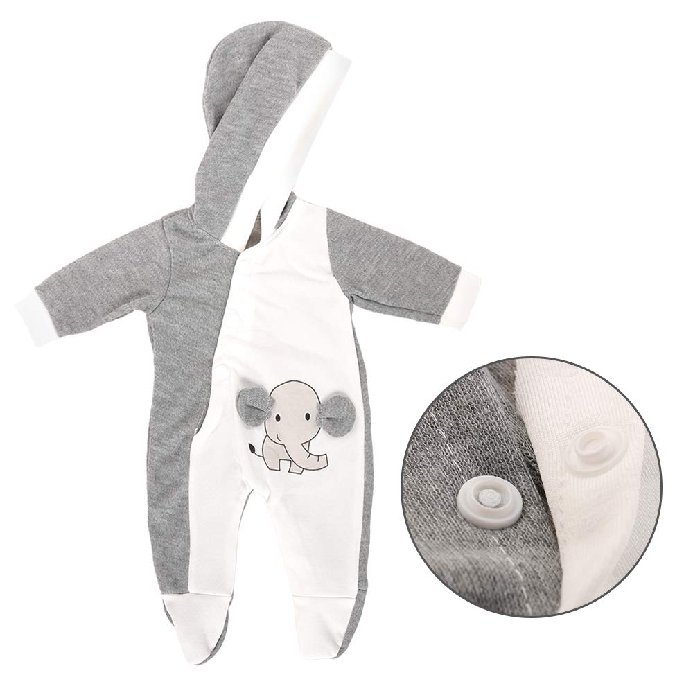 Baby Doll Clothes Casual Cute Handmade Elephant Long-Sleeved Clothing Set Outfit with Hat for 14 Inch Dolls Gift Set