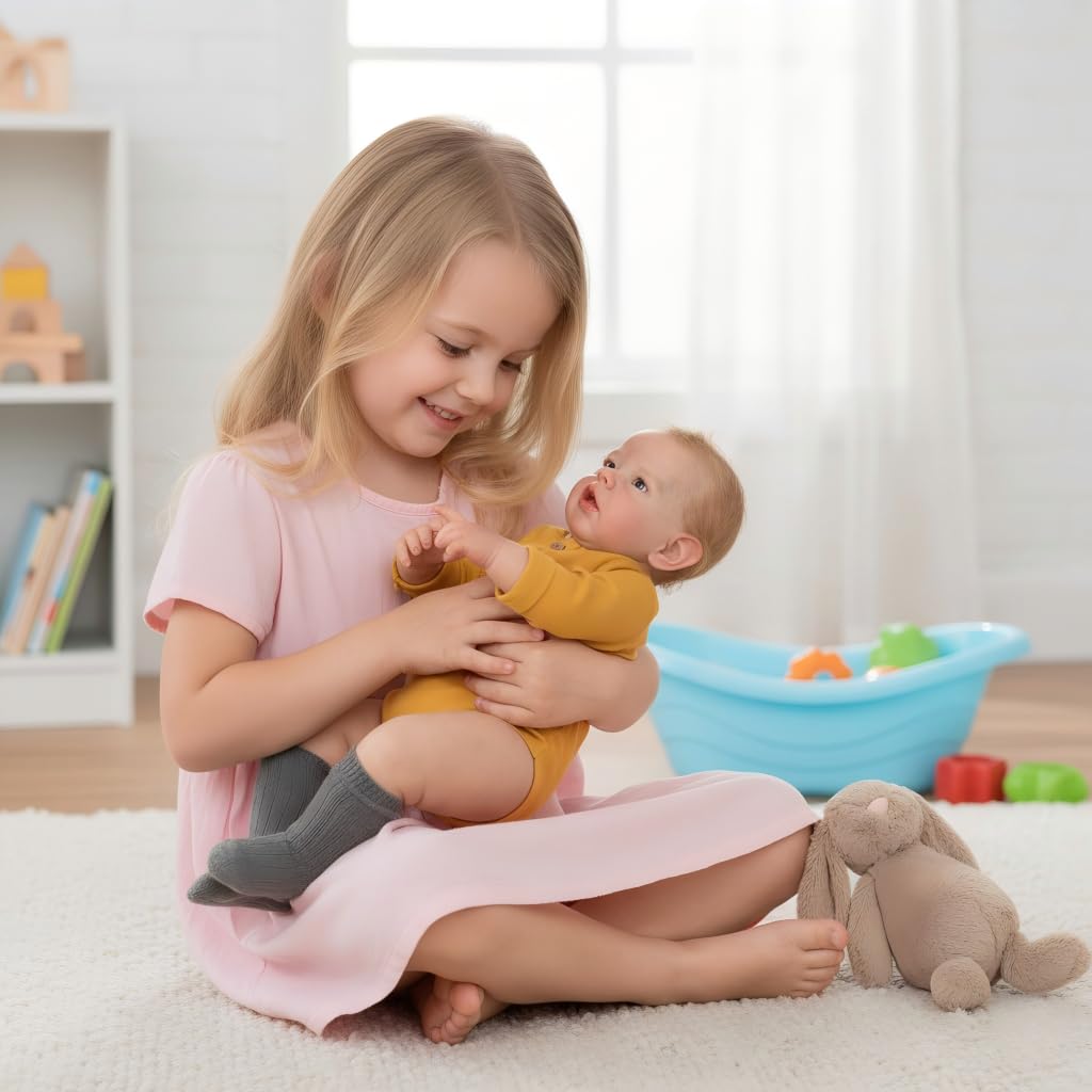Pinky Reborn Full Body Vinyl Reborn Baby Dolls Realistic 20 Inch 50 cm Boy Soft Real Life Looking Baby Dolls with Hair Babies Anatomically Correct for Kid 3+
