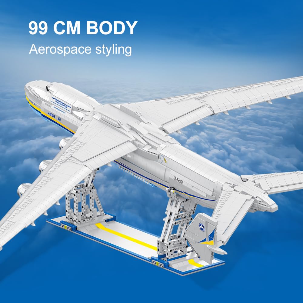 DUANT Antonov An-225 Technik 1:84 Large Transport Aircraft Building Blocks Set, 5350 Pieces MOC Airplane Model Building Kit, Military Fans Model- Collection Gift for Adult