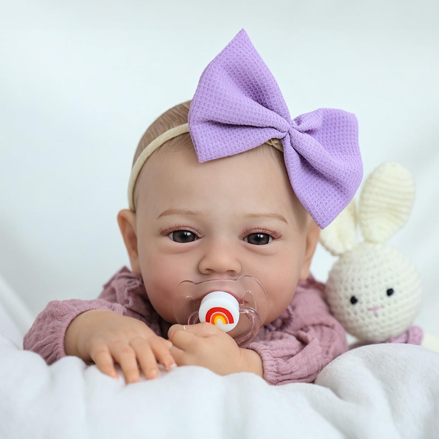 SCOM Realistic Reborn Baby Dolls - 18 Inch Real Life Baby Girl, Lifelike Baby with Anatomically Correct, Newborn Weighted Doll with Full Body Vinyl Kids Age 3+ Gift