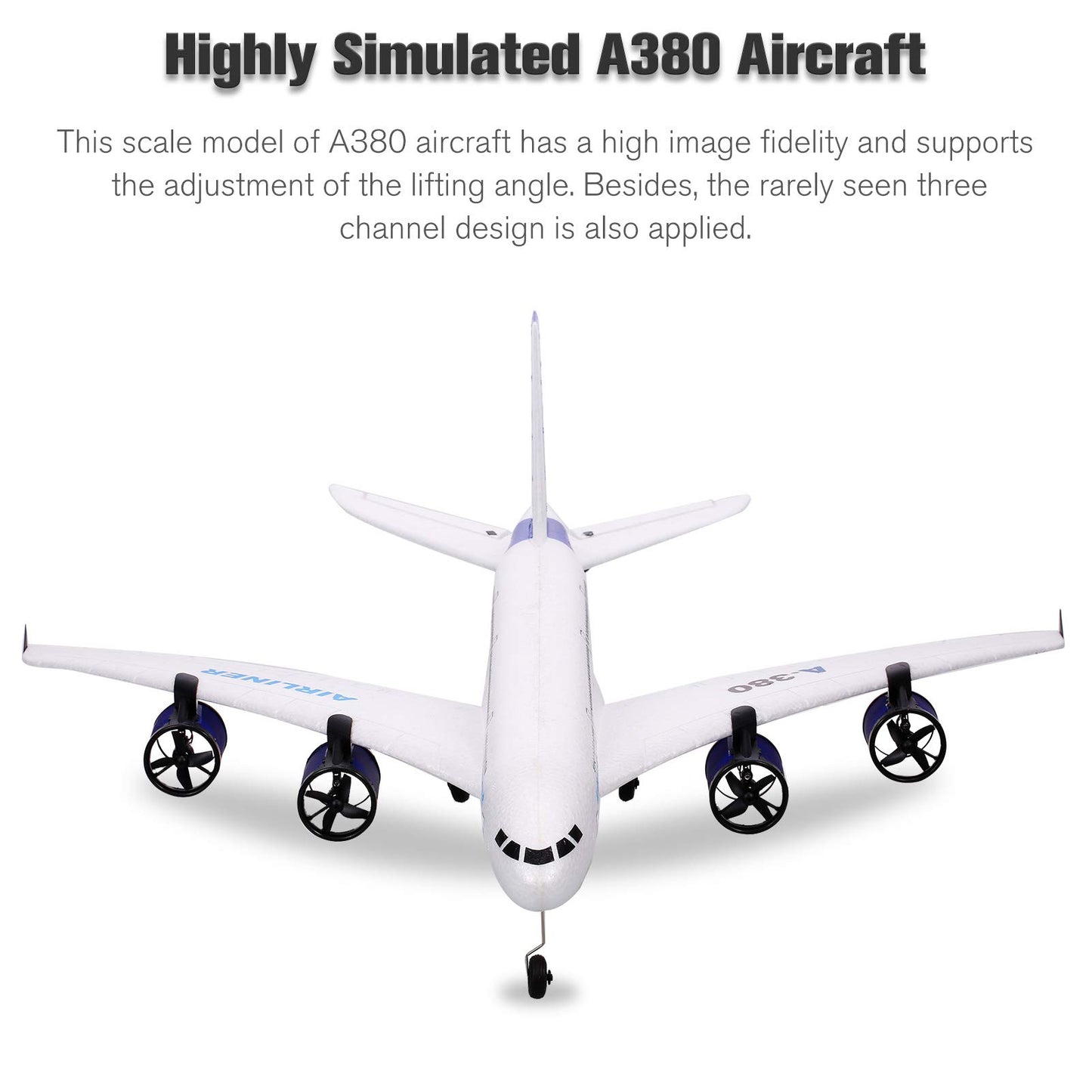 GoolRC A380 RC Airplane, 2.4G 3CH Remote Control Airplane, Easy to Fly RC Plane for Beginner, EPP Foam Fixed Wing Aircraft Glider Model Toys with 3 Batteries for Adults