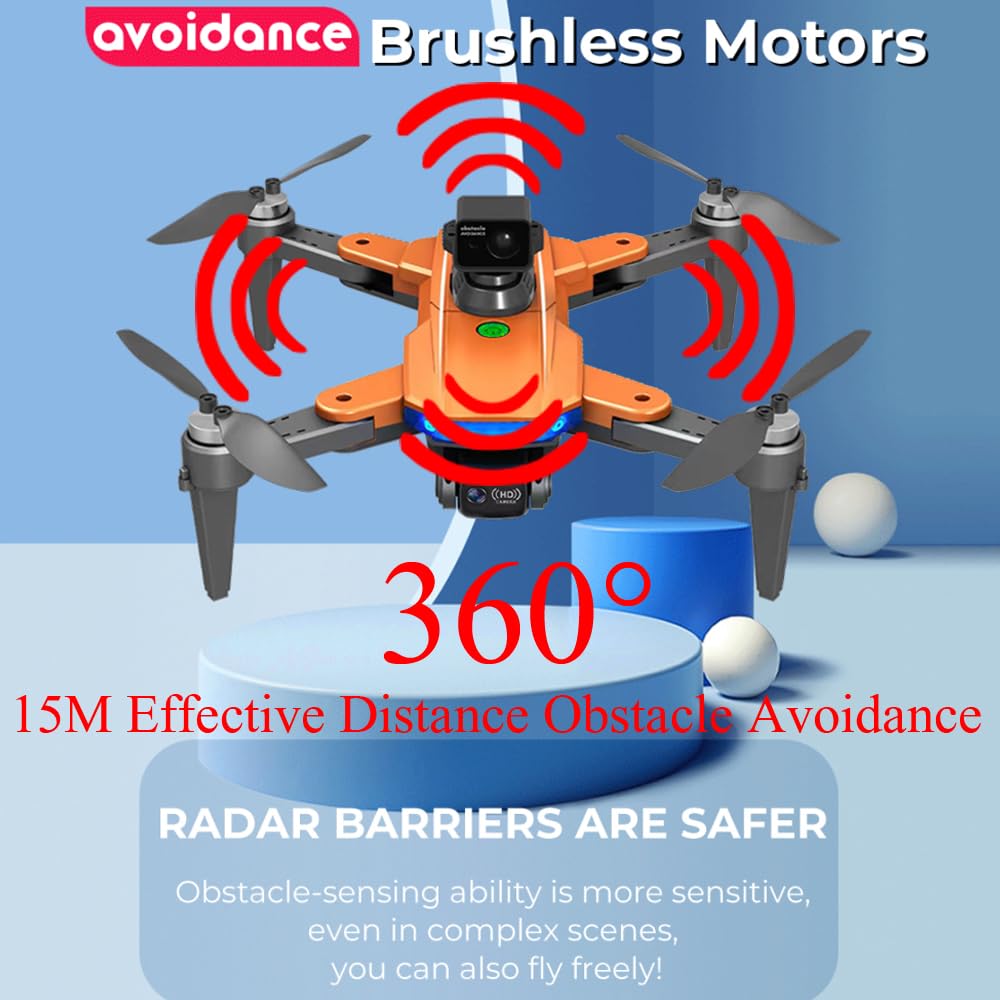 Lozenge 360° Obstacle Avoidance Brushless GPS Drone with Camera for Adults 4K Smart Follow Auto Return Long Battery Life Quadcopter 3 Battery HJ90 Big Size