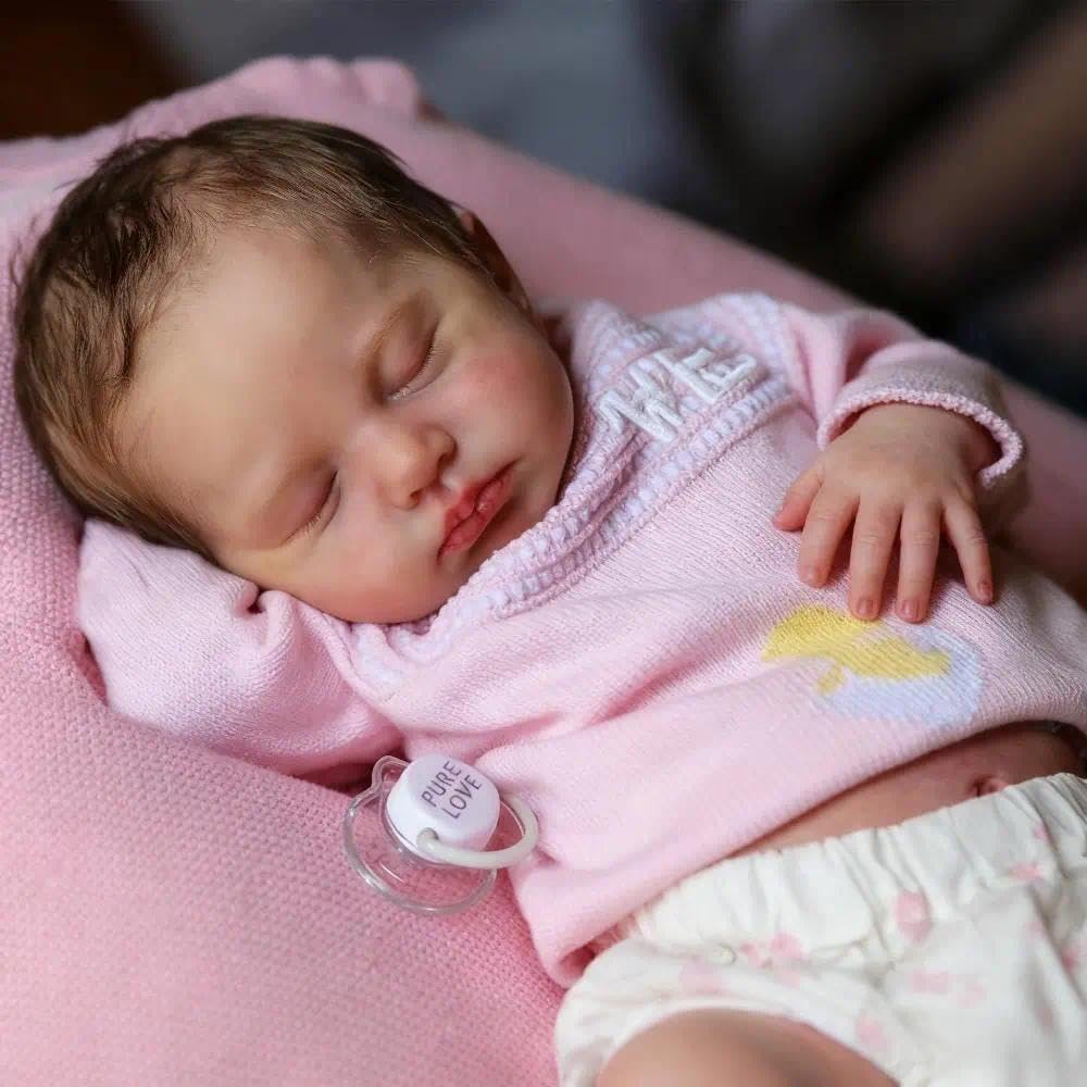 Anano Full Silicone Baby Doll Girl-20 in Realistic Reborn Baby Dolls Silicone Full Body Washable, Real Life Babys Reborn Dolls Posable, Anatomically Correct Girl with Accessories