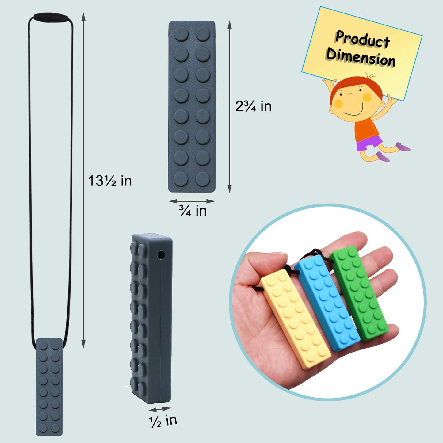 Chewy Necklaces for Sensory Kids Boys Girls, Silicone Chew Necklace Sensory Toys for Autistic, ADHD, Anxiety, SPD, 7 Pack Chewy Fidget Toys Autism Sensory Products for Children Adults Chewing