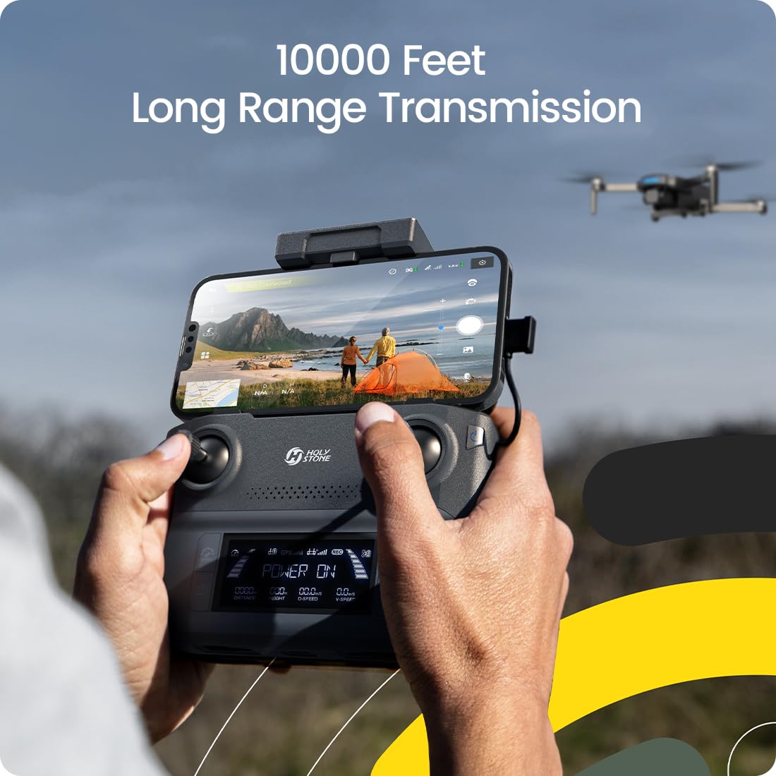 Holy Stone GPS Drone with 4K UHD Camera for Adults Beginner HS360S 249g Foldable FPV RC Quadcopter with 10000 Feet Control Range,2 Batteries 40 Mins Brushless Motor, Follow Me, Smart Return Home