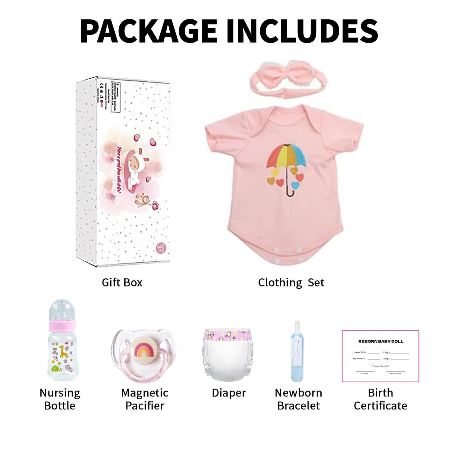 SCOM Lifelike Reborn Baby Dolls - Meadow 18 Inch Realistic Baby Dolls Newborn Girl Cloth Body Vinyl Limbs Gift or Toys Collection for Kids Age 3+