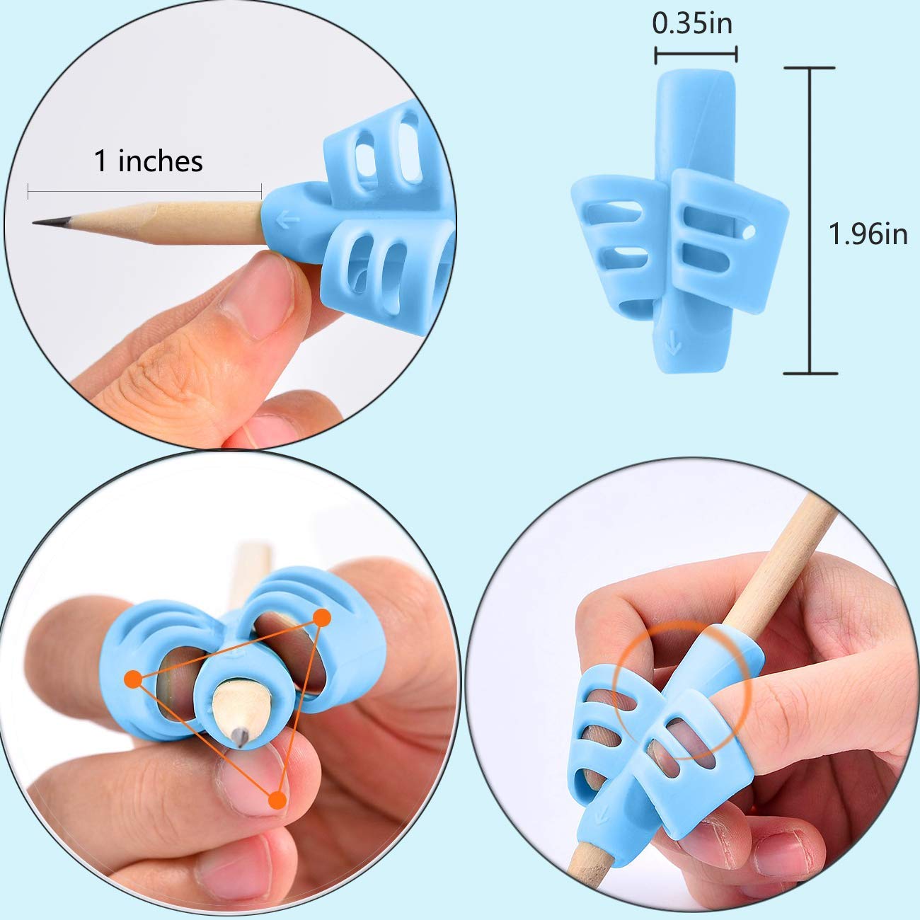 JuneLsy Pencils Grips Pencils Grips for Kids Handwriting Posture Correction Training Writing AIDS for 2-4 Year Kids toddler Preschoolers Students Children Special Needs (6PCS)