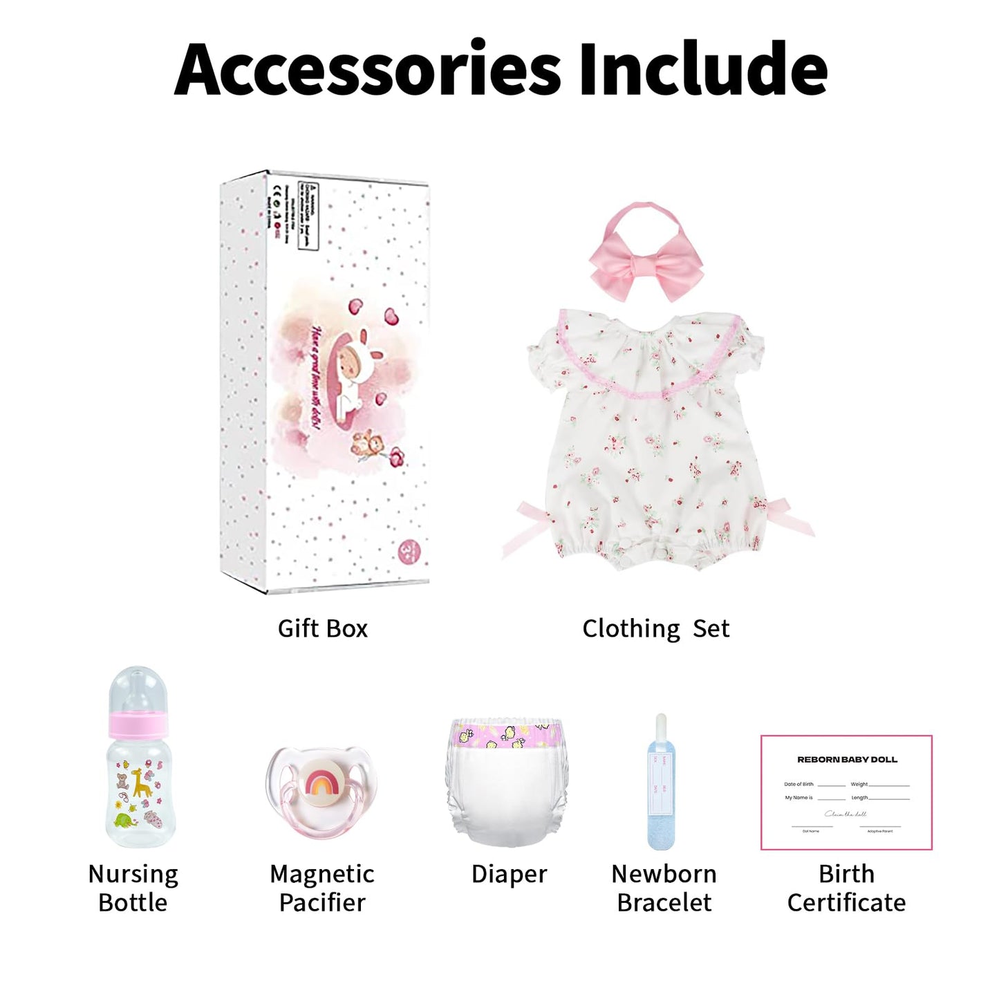 WOOROY Reborn Baby Dolls - 20 Inch Lifelike Realistic Baby Doll Real Life Baby Dolls Newborn Girl Posable Soft Gift Set with Accessories for Kids, Parents, Collectors