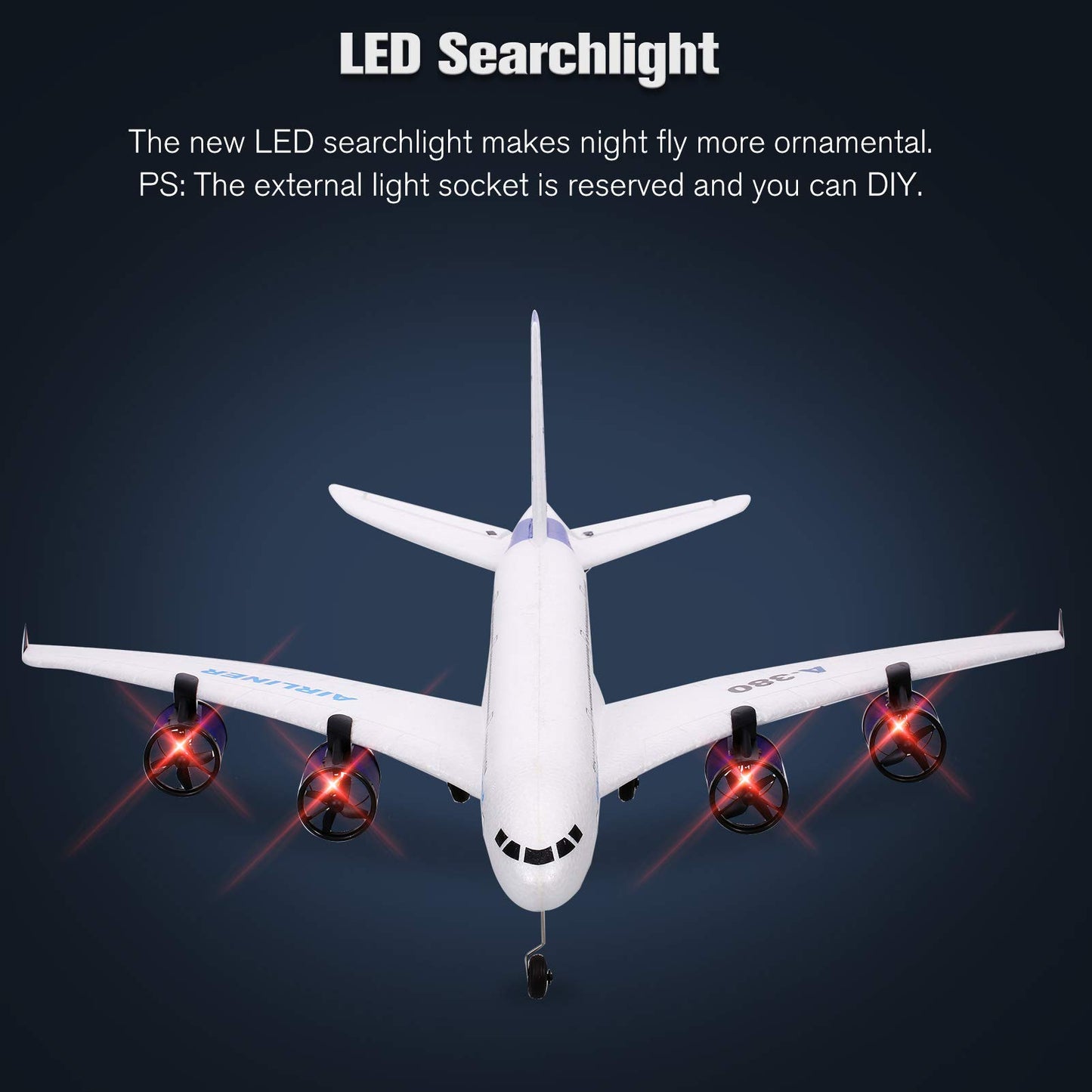 GoolRC A380 RC Airplane, 2.4G 3CH Remote Control Airplane, Easy to Fly RC Plane for Beginner, EPP Foam Fixed Wing Aircraft Glider Model Toys with 3 Batteries for Adults