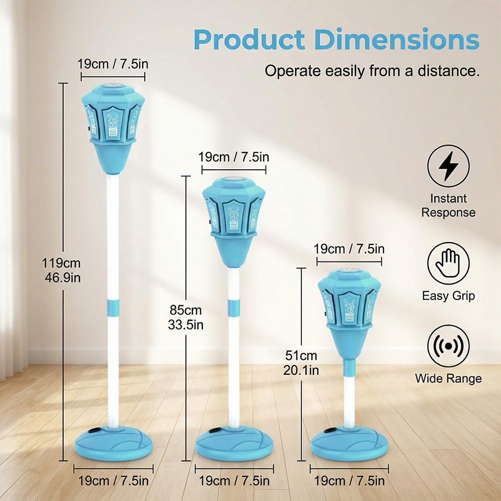 Remote Control Streetlight Bubble Machine, 2026 New Street Lamp Bubble Machine, Rechargeable, Adjustable Height, for Outdoor Garden, Patio, Wedding, Party and Event Decor (B-Blue)
