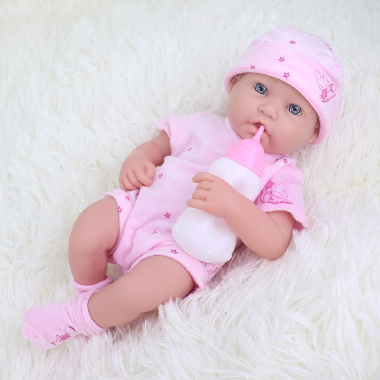UNICORN ELEMENT 14 Inch Baby Doll-Baby Dolls with 15 Piece Accessories Set, Soft Body Baby Girl Doll, with Bottle & Pacifier, Clothes and Hats, Gift Box for Toddlers Ages 3 4 5