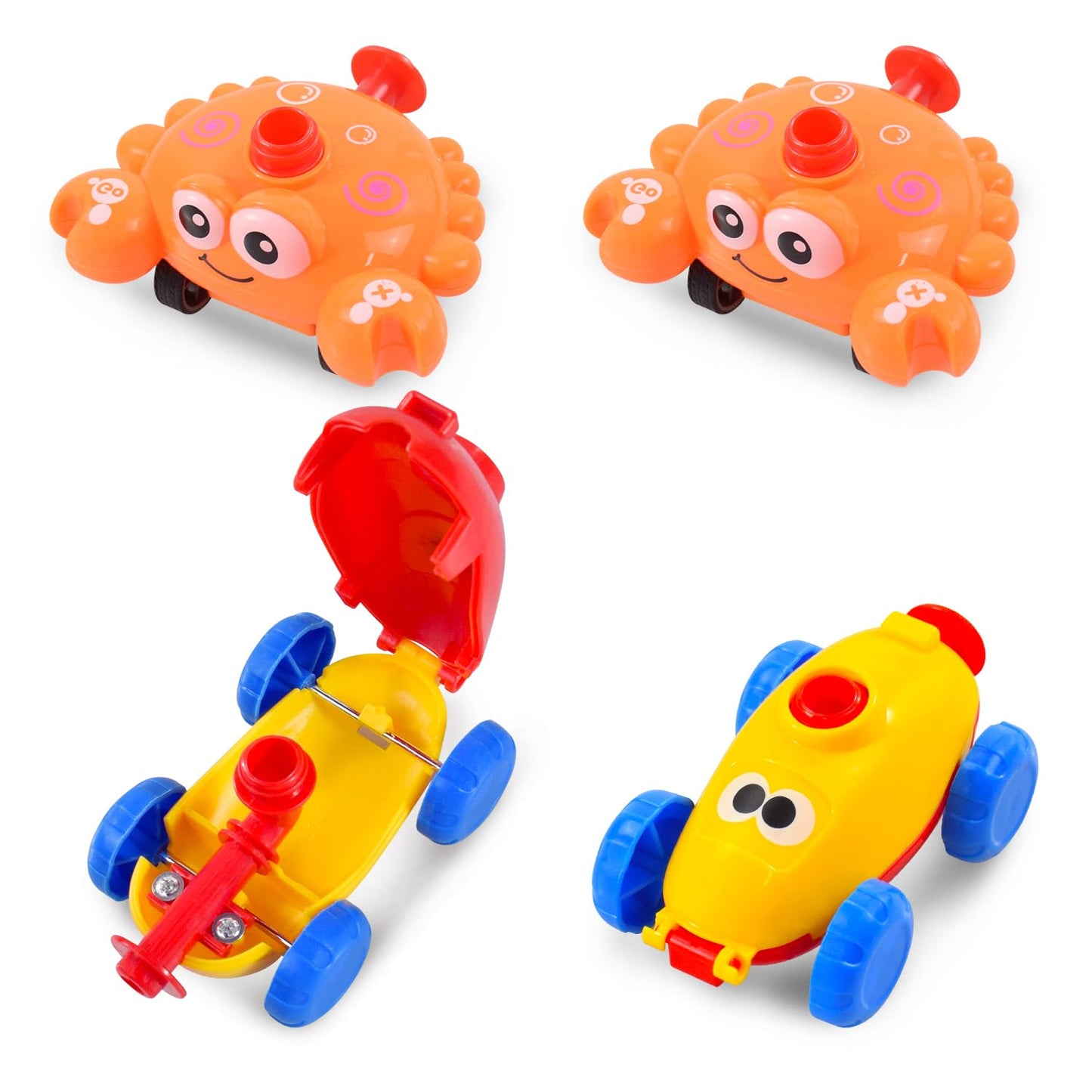 BAKAM Toddler Toys 3-4 for Boys Girls, Balloon Launcher & Powered Car Set, Fun Toddlers STEM Toy Balloon Pump Cars Racer Kit for Kids 3-5 (Duck)