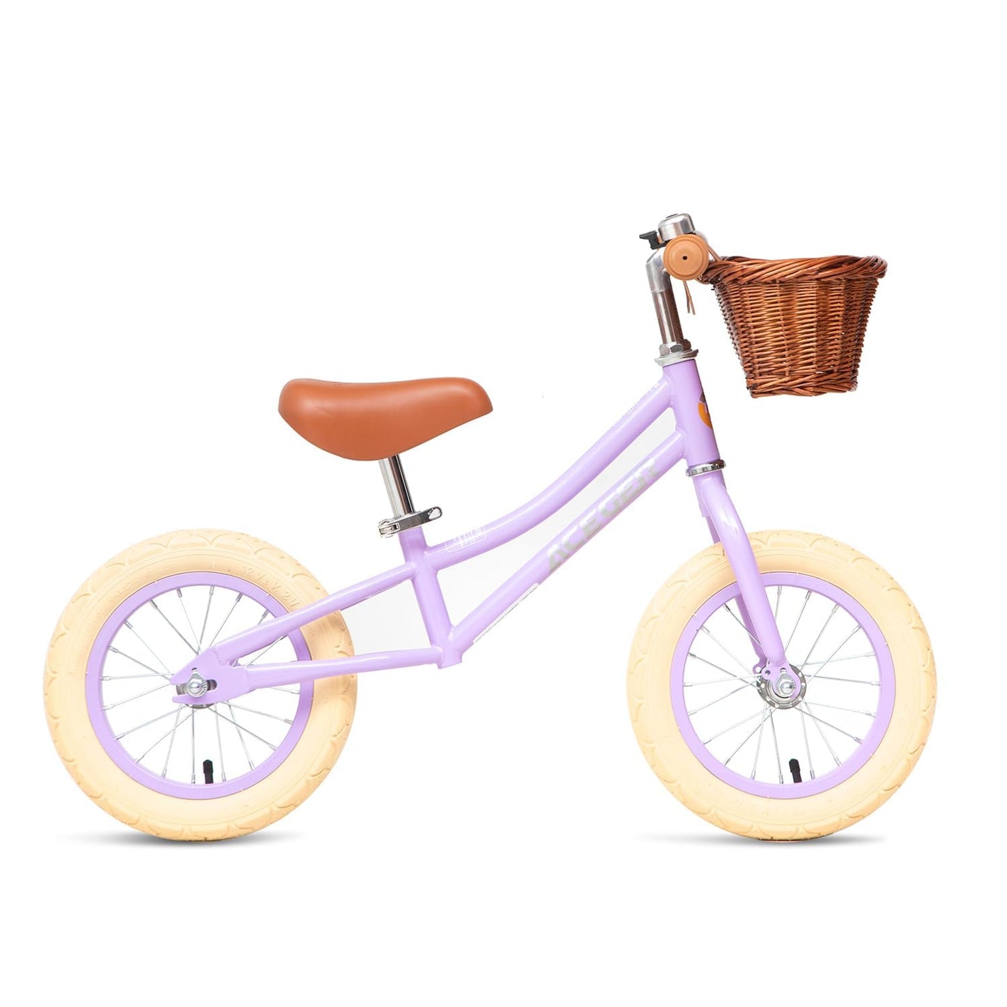 ACEGER 12" Kids Balance Bike with Basket, No Pedal Toddler Bicycle for Early Learning Leg Strength and Steady Balancing, Durable Frame&Tool-Free Adjustable Seat, Gift Bike for 2-5 Kids