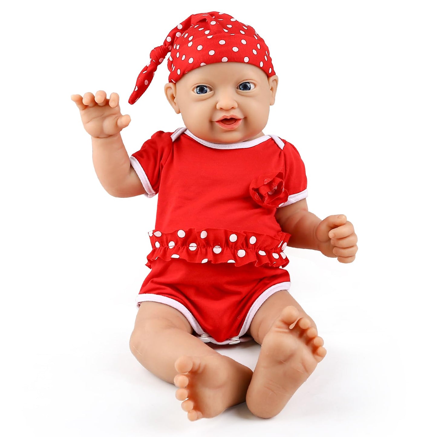 IVITA 18 inch Silicone Baby Dolls Girl Weighted 7 lb,[NOT Vinyl],Silicone Full Body Reborn Realistic Real Life Lifelike Newborn Soft Babies with Complete Accessories & Gift Box for Kids Age 3+