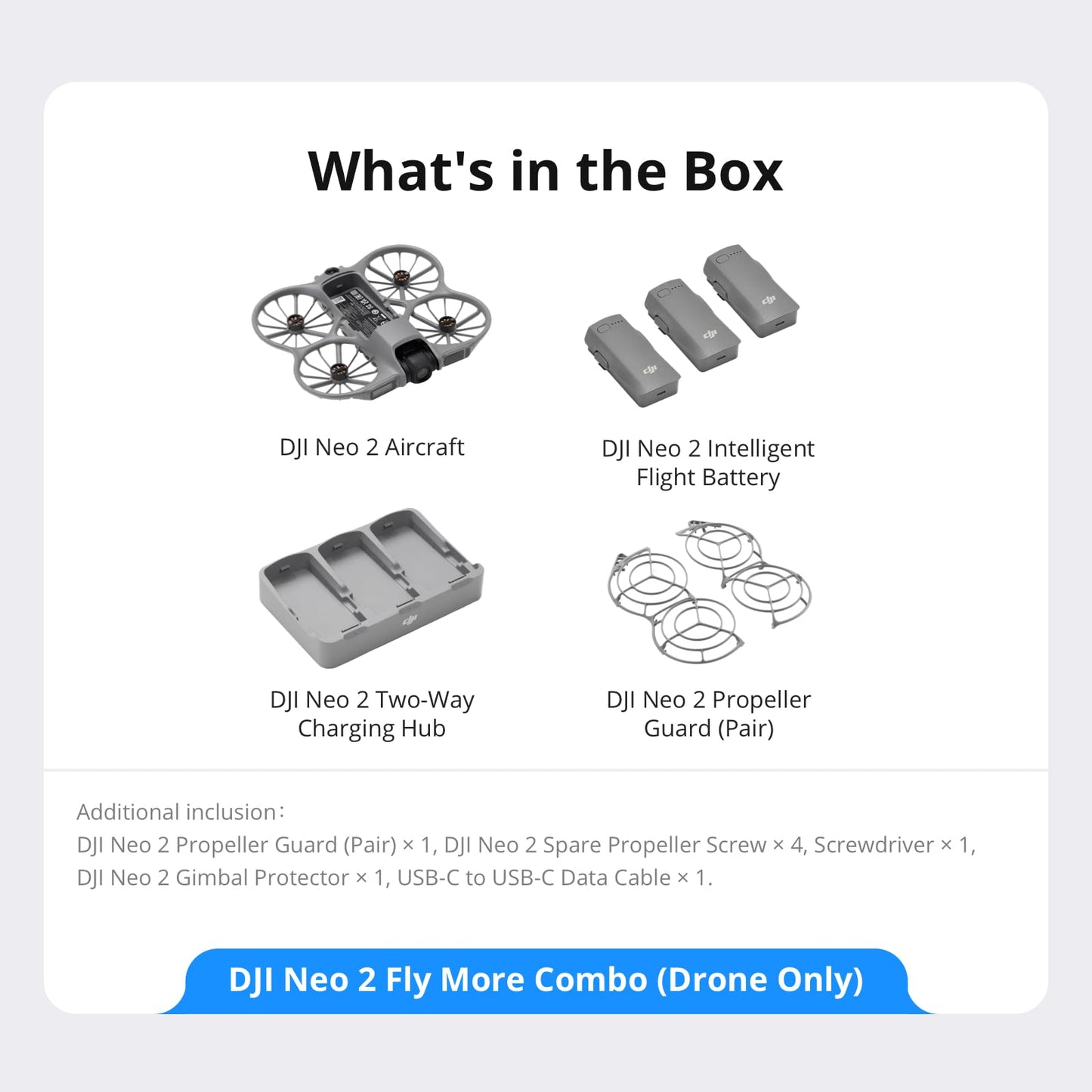 DJI Neo 2 Fly More Combo (Drone Only), 4K Drone With Camera, Palm Takeoff & Landing, Gesture Control, ActiveTrack, Omnidirectional Obstacle Sensing, 3 Batteries