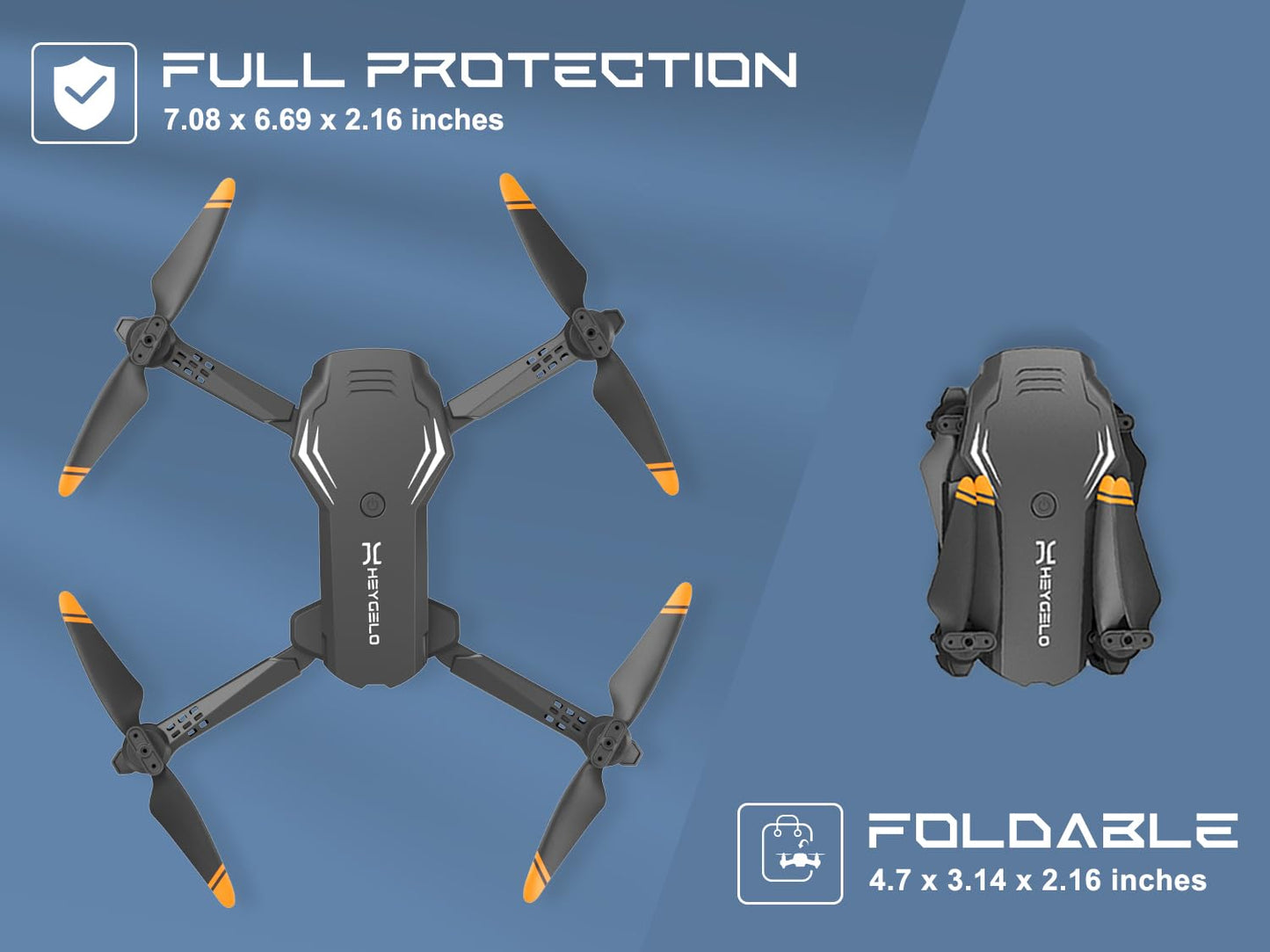 Foldable Drones for Kids Beginners - With 1080P HD Camera, FPV Remote Control Quadcopter, One Key Start/Land, Altitude Hold, 2 Batteries RC Helicopter Toys Gifts for Boys (Black)