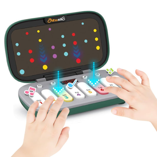 Kids Mini Piano Toy, BPA-Free Light Up Keyboard, Portable Travel Learning Toys for Toddlers, Music Interactive Birthday Gift for 3 4 5 6 Year Old Boys Girls Children (Green)