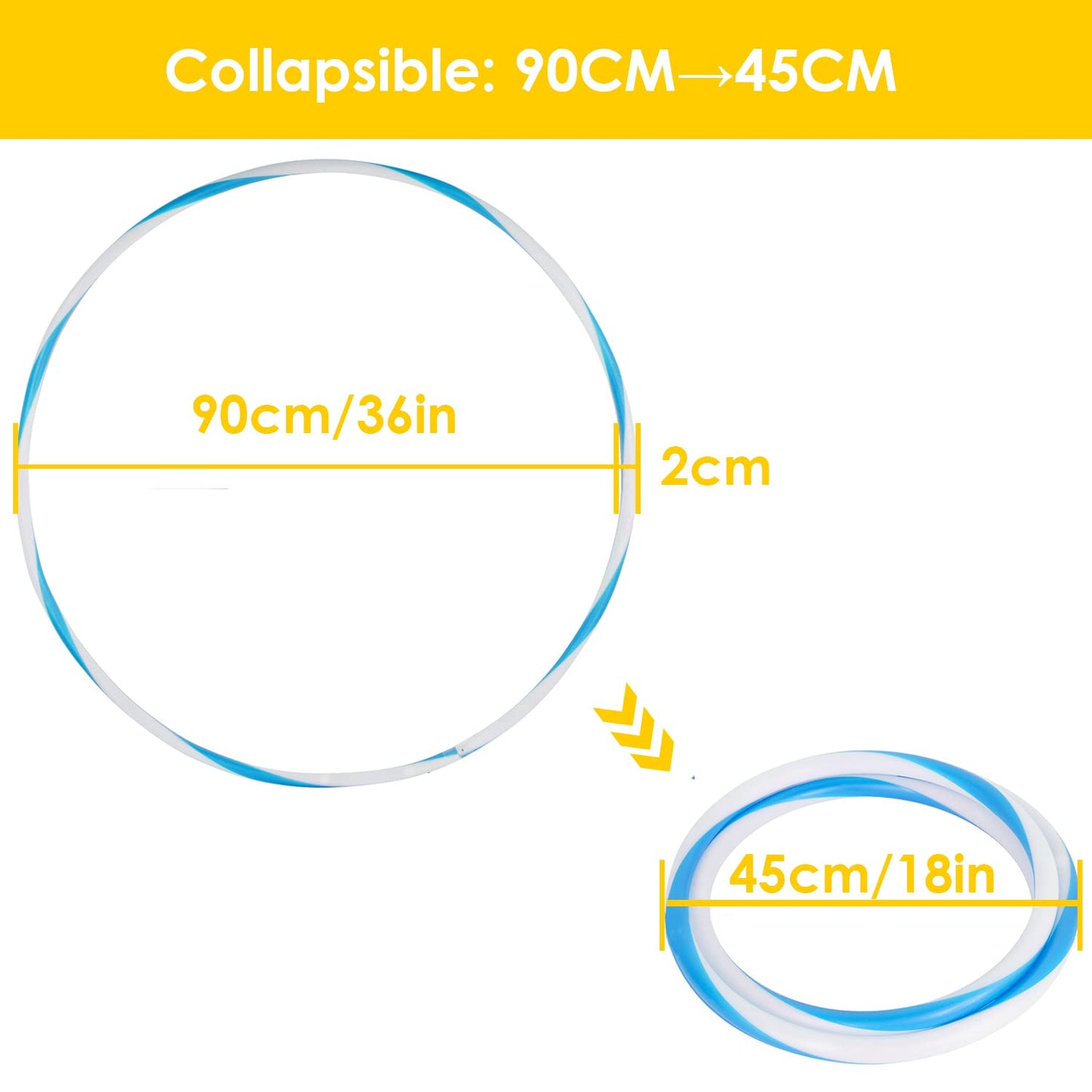 4Pack Led Hoops for Adults, 36in Fitness Equipment Weight Loss Auto Color Changing Strobe Glow Light Hooper Gift, 90cm Hooper Hoop(Two AA Batteries are Needed. Not Included)