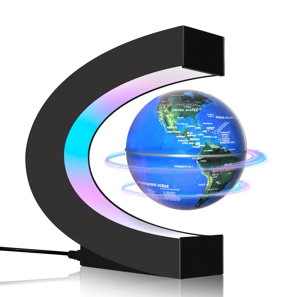 Poojaed Magnetic Levitating Floating Globe with LED Lights, Cool Tech Gadgets Gifts World Globe Lamp for Men Father Teenage Boys Girls, Birthday Gifts Office Home Desk Decor Display