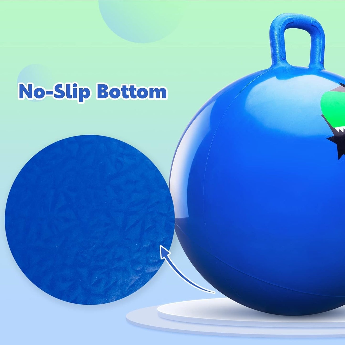 PlayZap Hopper Balls for Kids 6-12, 20 Inches Bouncy Ball with Handle, 20" Inflatable Bouncing Hopper, 50cm Jumping Toys, Garden Hopping Toys Girls Boys Gifts
