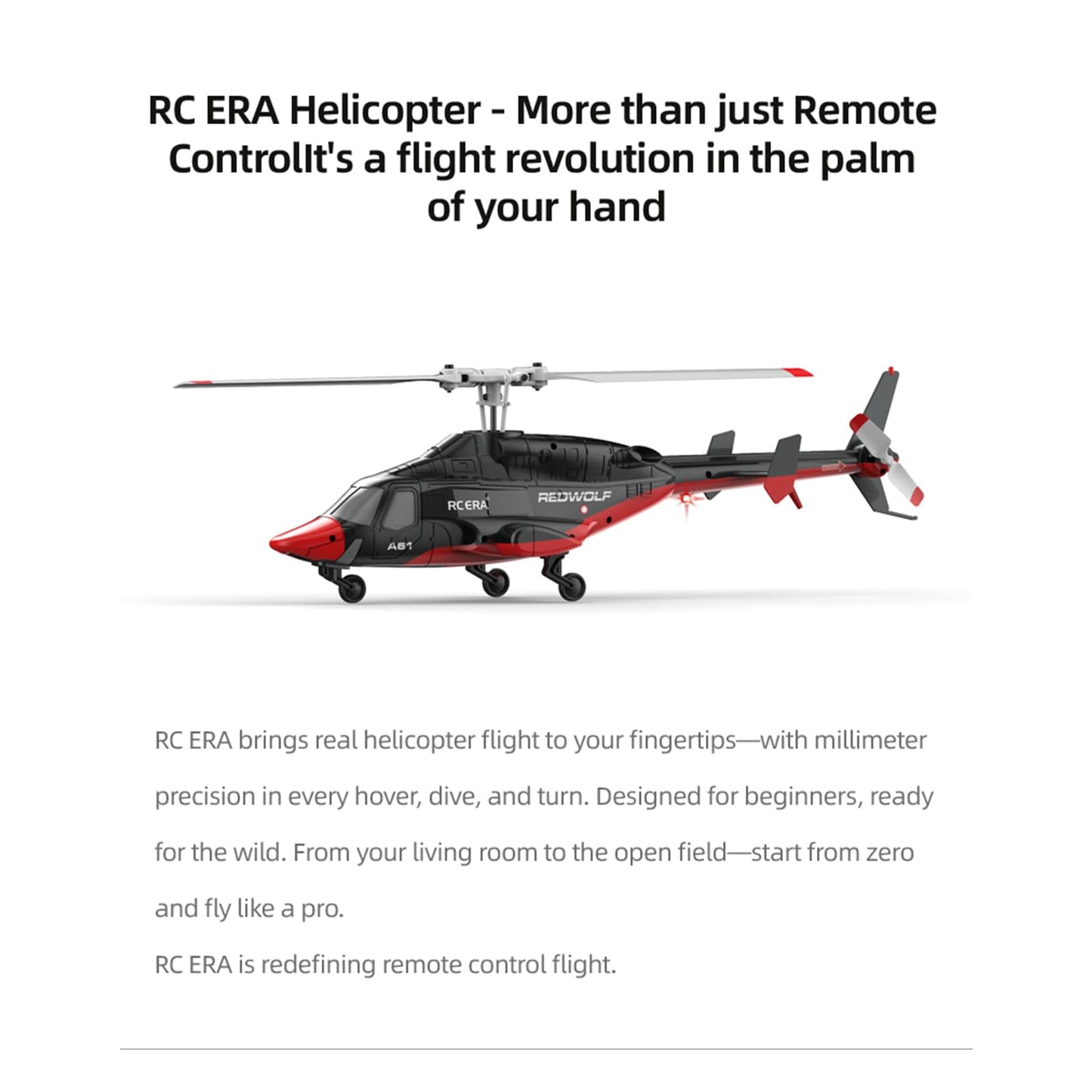 GQGQGQ A61 Airwolf Remote Controlled Helicopter Aircraft Plane 4CH RC Heli Aileronless 1/42 Scale 6-Axis Gyroscope Altitude Hovering Optical Flow Position 2Batteries for Adults Beginners/Black White
