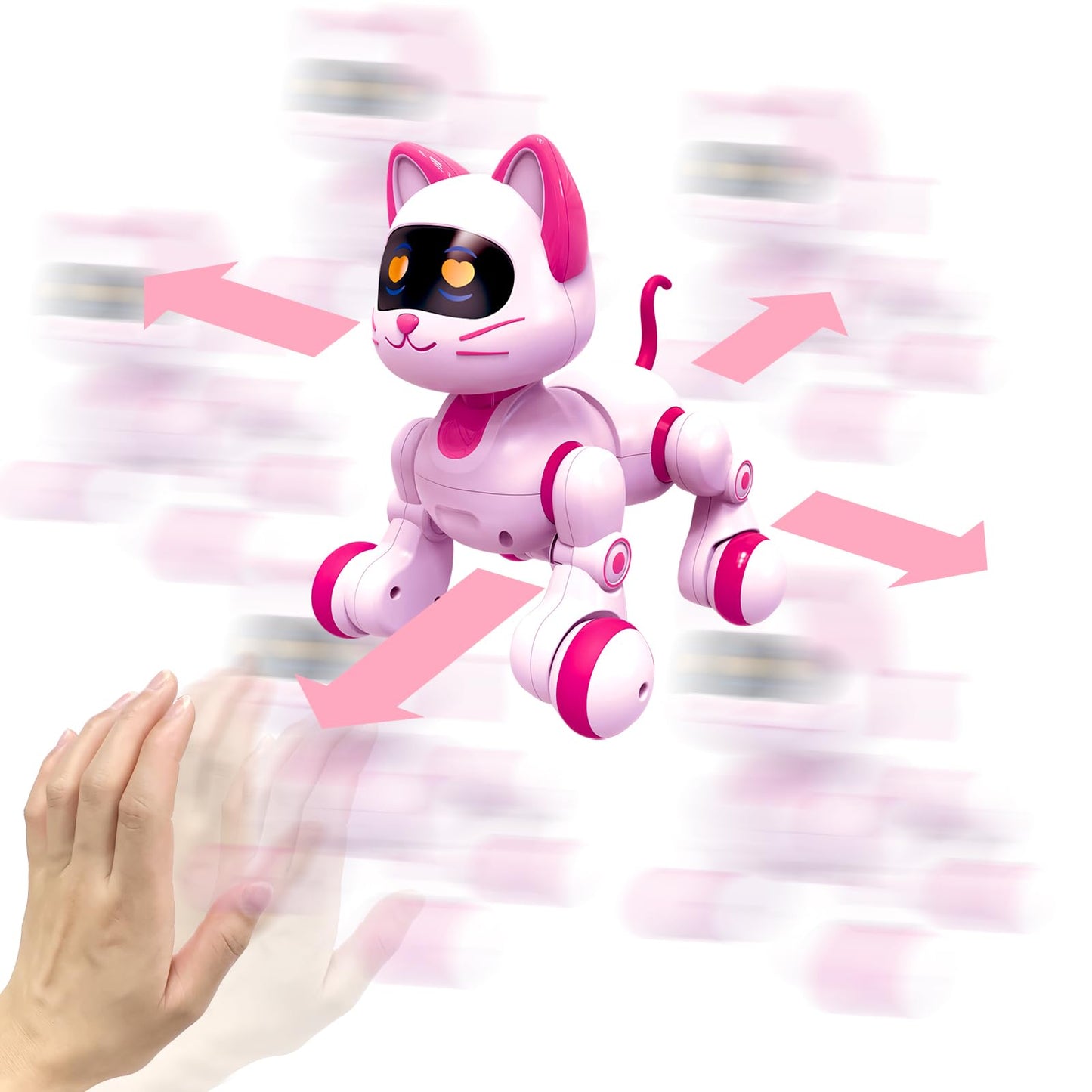 Ysityum Remote Control Robot Cat Toy - RC Robotic Cat for Kids, Interactive Programmable Smart Robot Pet with Light, Sound, Touch Sensing, LED Eyes, Dance & Music, Gift for Kids 3+