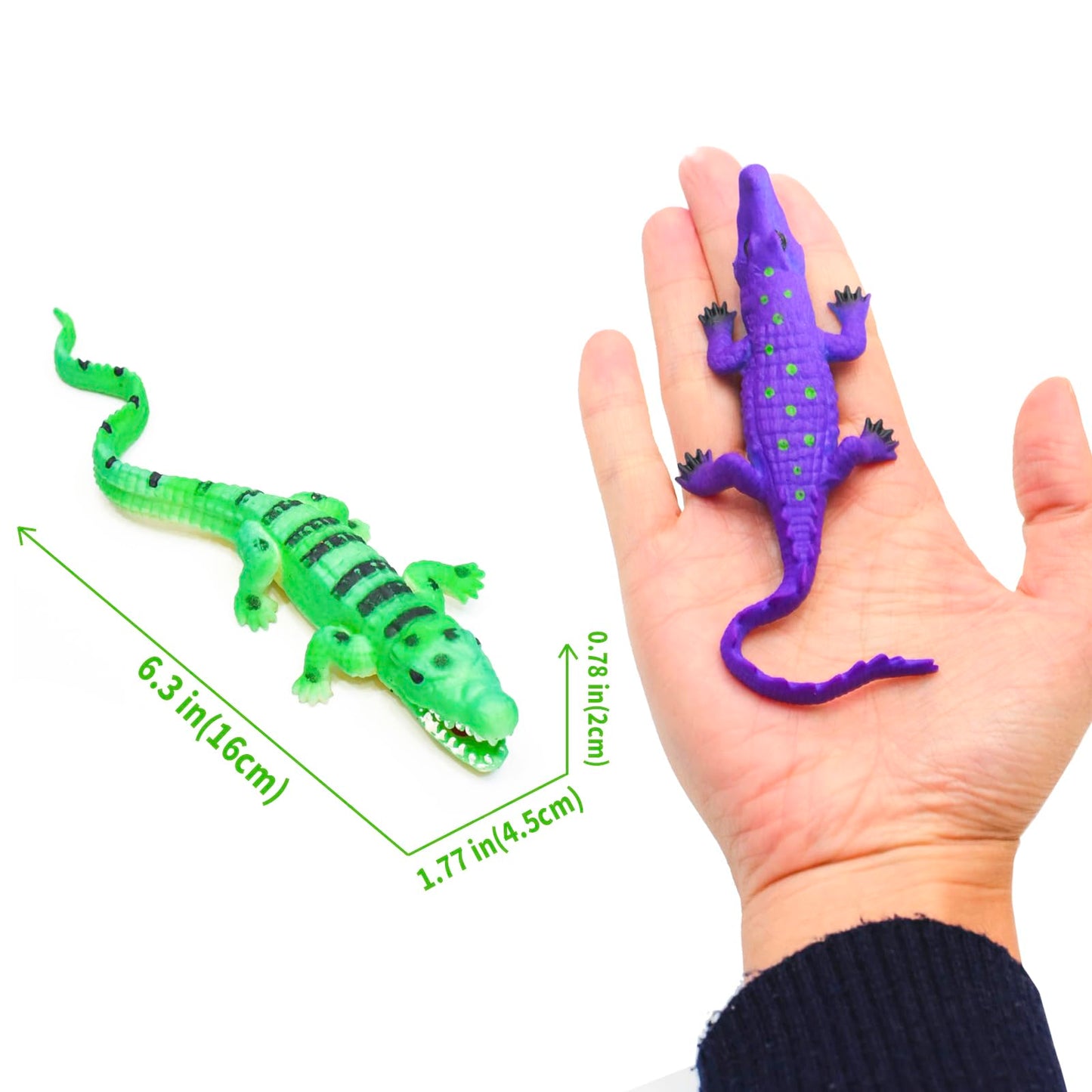 10 Pcs Alligator Animal Figure Bath Toys, Color Changing Crocodile Toy, for Kids 3 Years and up, for Themed Parties, Cake Topper, Kids Easter Basket, Stress Relief Adults
