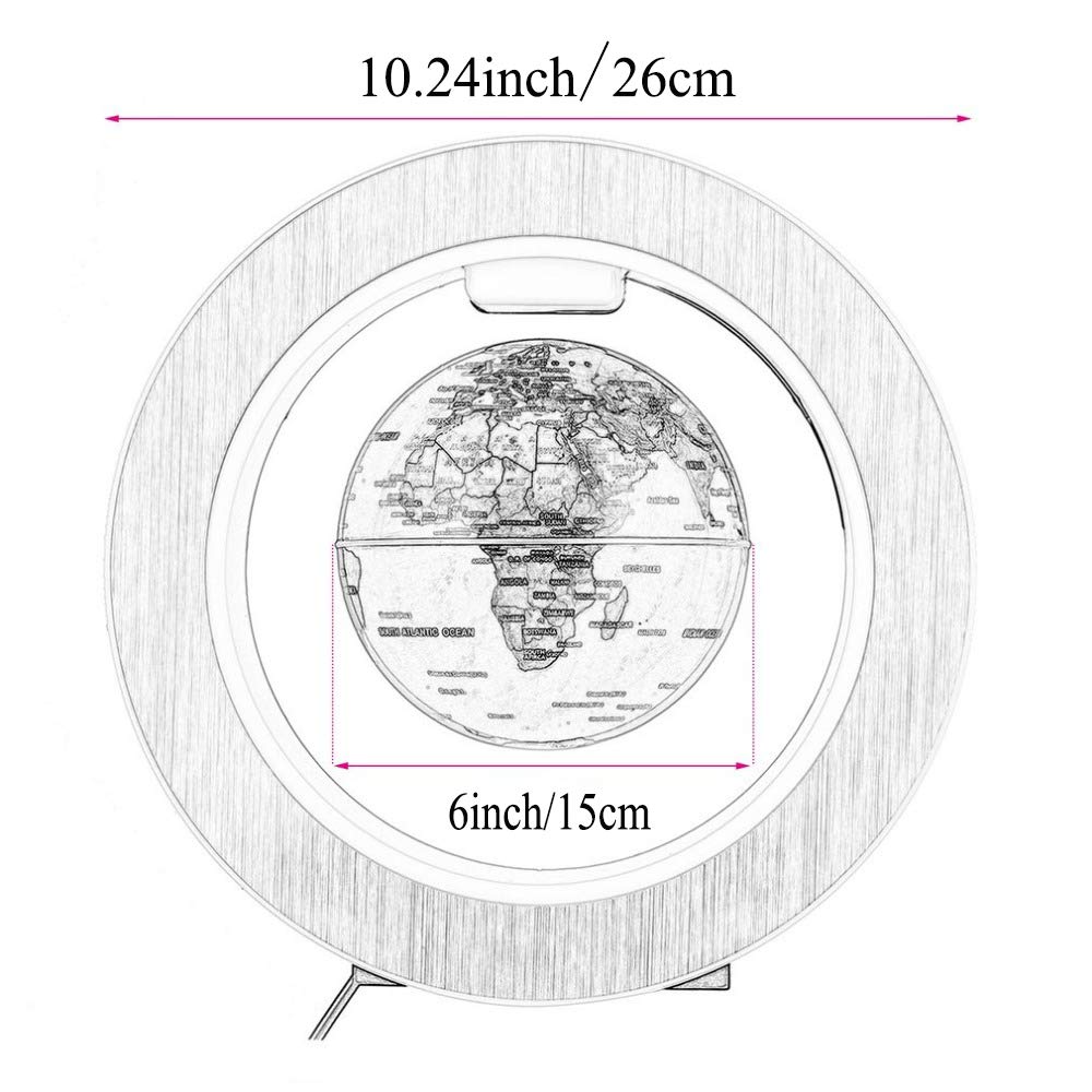 Magnetic Levitation Floating World Map with Constellations LED Light Globe 2 in 1 Anti Gravity Suspending in The Air Decoration Gadget (Blue 6 inch)