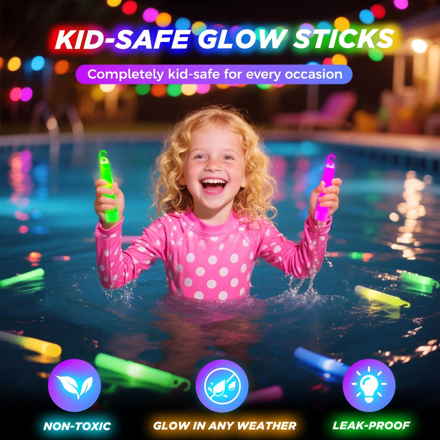 54Pcs Glow Sticks - 4 inch Glow In the Dark Sticks Halloween Party Favors, Waterproof Glow Sticks Lights Bulk Party Pack for Kids with 10 Hours Duration, Party Favors Light Stick for Halloween Party