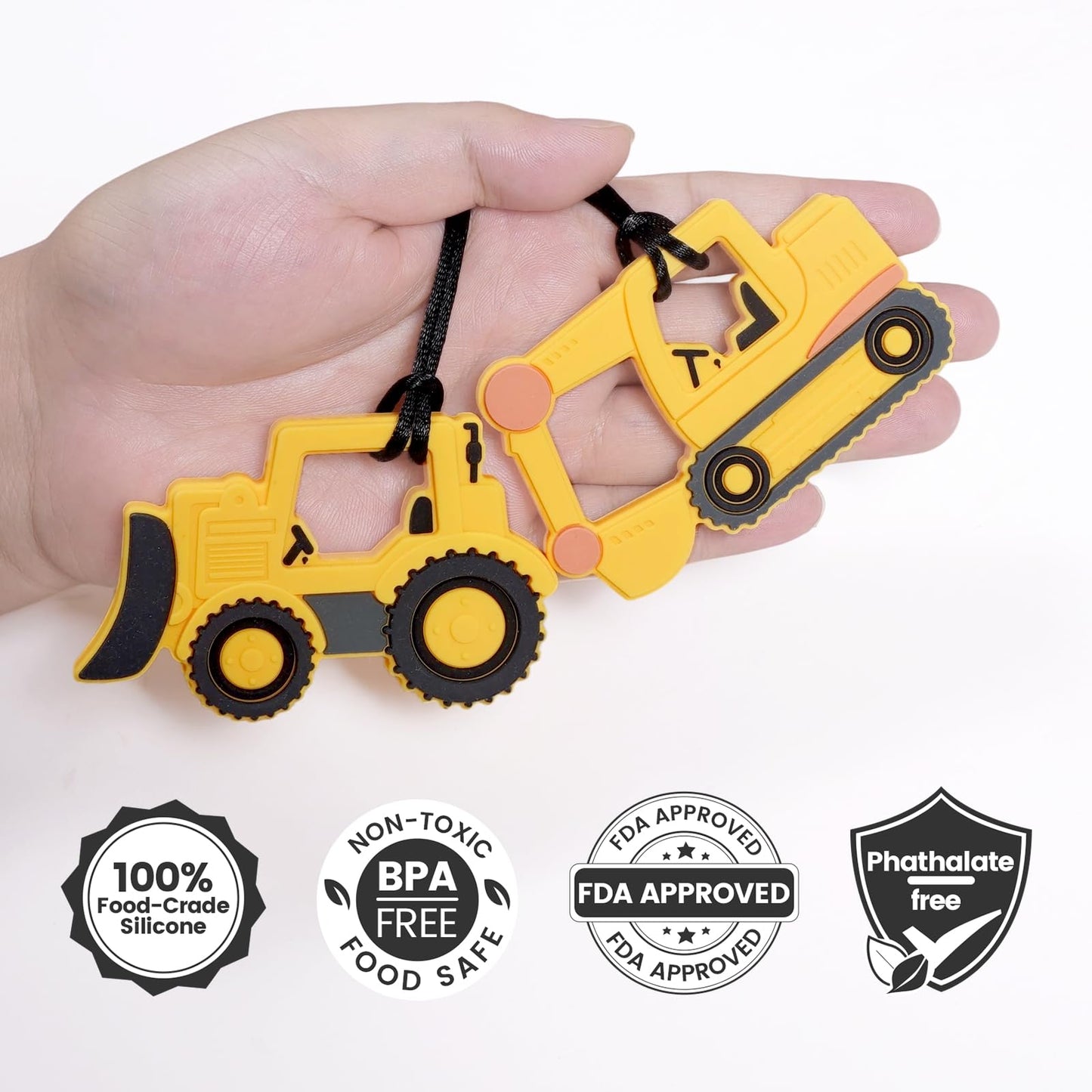 4 Pcs Silicone Sensory Chew Toy for Boys and Girls,Chewy Toy for Kids with Autism, ADHD,Oral Motor,Biting Needs,Reduce Anxiety Fidgeting (Trucks)