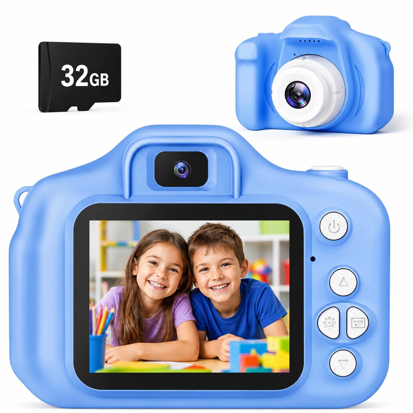Tyseoome Kids Camera Toys Gifts Christmas Birthday Festival for Boys Age 3 4 5 6 7 8 9 10 Year Old Boy Toys HD Digital Video Toddler Camera with 32GB SD Card(Blue)