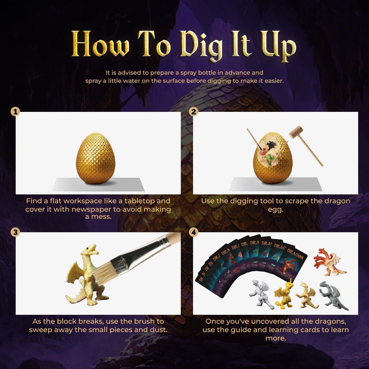 Gamerside Jumbo Dinosaur Eggs Dig Kit, Dragon Egg Dig Kit - Dig Up 12 Unique Dino, Gaint Dino Egg Dinosaur Toys for Kids, Educational STEM Gift for Boys Girls, Discover Paleontology and Archaeology