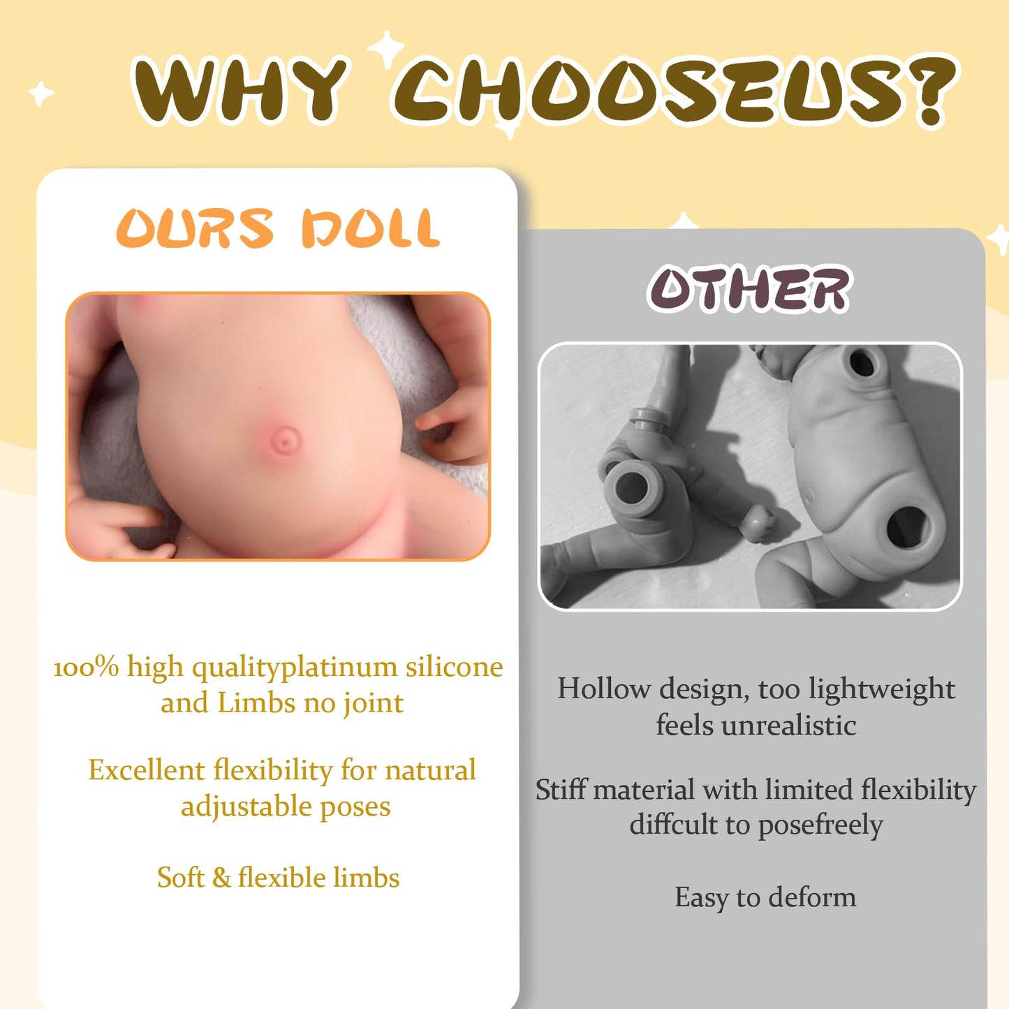 YaLuoQian Reborn Baby Dolls 17.3 inch Silicone Reborn Baby Dolls Full Body Lifelike Newborn Dolls