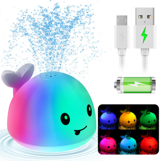 Gigilli Baby Bath Toys, Light up Bath Toys for Kids Ages 1-3, Pool Water Toys 1 Year Old Boys Girls Gifts, 6-12-18 Months Baby Whale Bath Toy Sprinkler, Toddler Fountain Bathtub Water Table Toy
