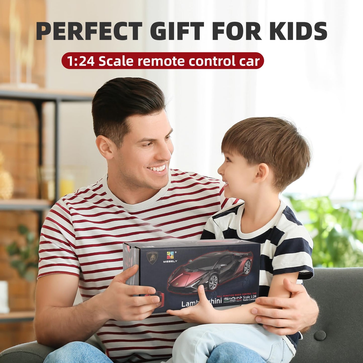 MIEBELY Lamboghini RC Car - 1:24 Scale Lambo Toy Car 3.7V 500mAh, Sián Fast Remote Control Car for Boys 8-12, Rc Race Model Birthday Gifts for Kids Adults Boys Girls Age 6-12 Year Old