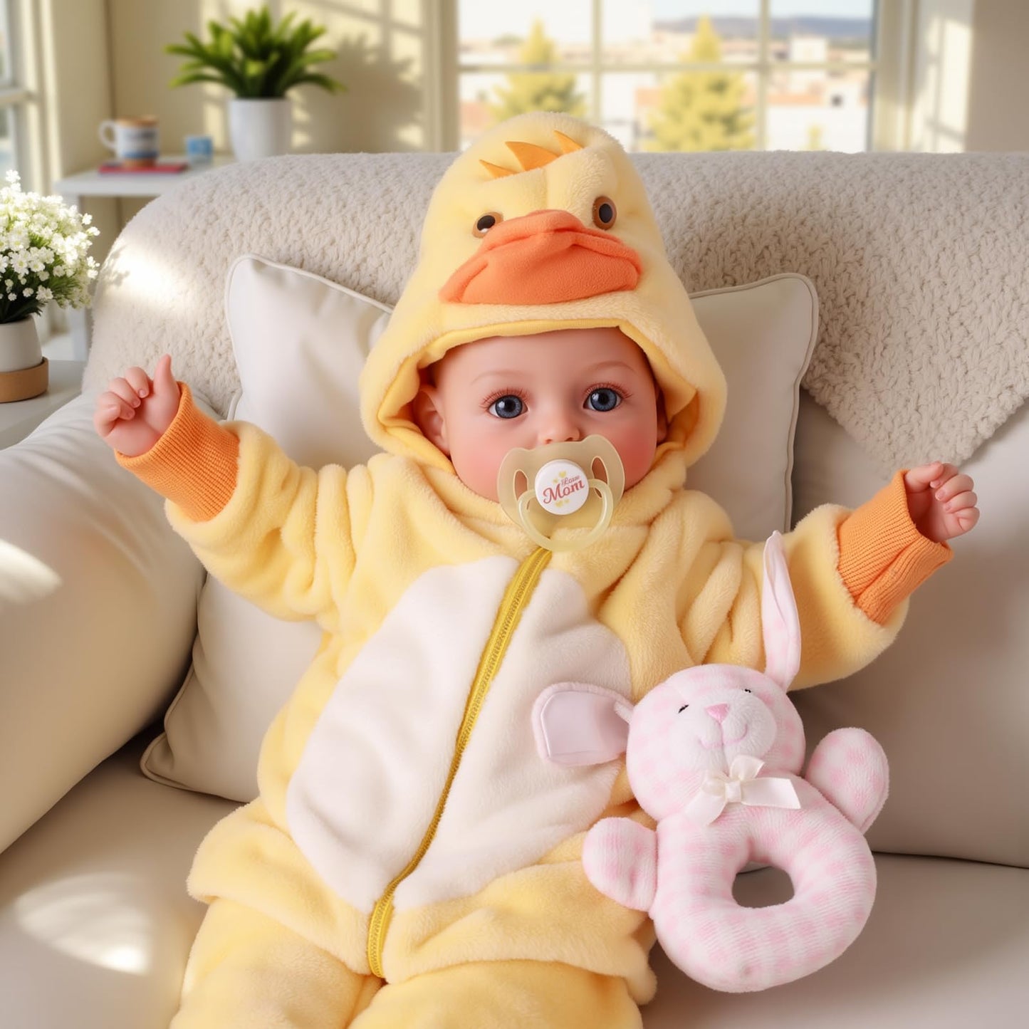 BABESIDE Value 5-Piece Realistic Baby Doll Set – Includes 15-Inch Soft Body Doll, Outfit, Bottle, Magnetic Pacifier & Birth Certificate – Ideal Gift for Kids 3+, Birthday, Pretend Play