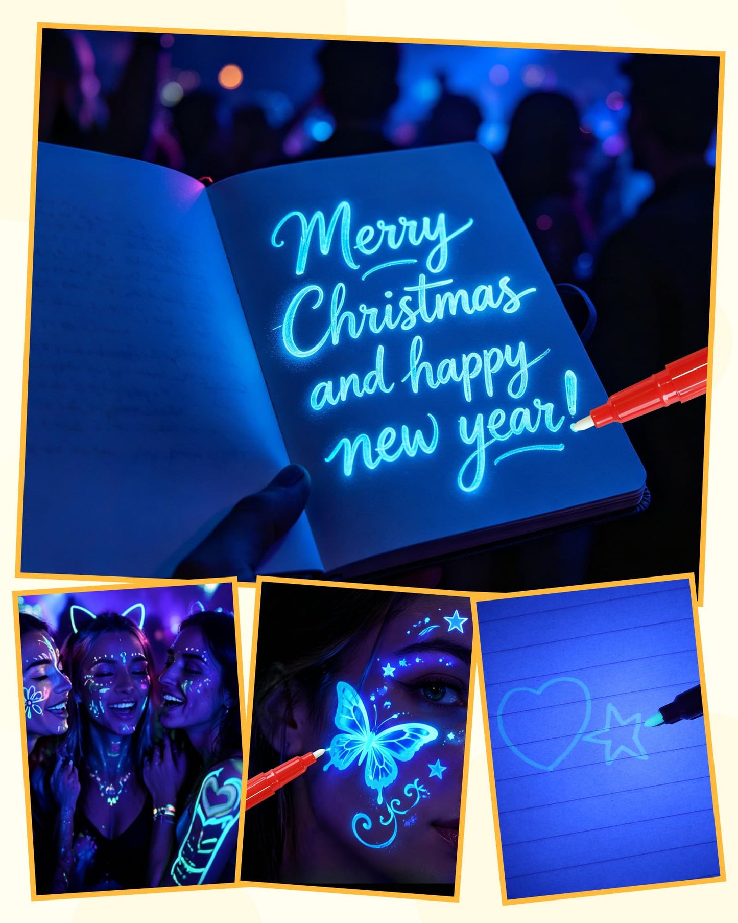 GUKAZH 16 Pcs Invisible Ink Spy Pens with UV Light, Magic Invisible Markers for Secret Message Classroom Prizes for Students, Birthday Valentine's Day for Girls Boys Party Favors Toys
